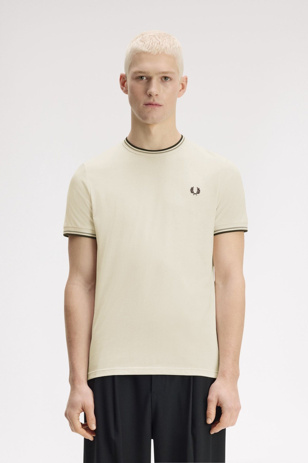 T-shirt con doppia riga M1588V59 68C FRED PERRY 