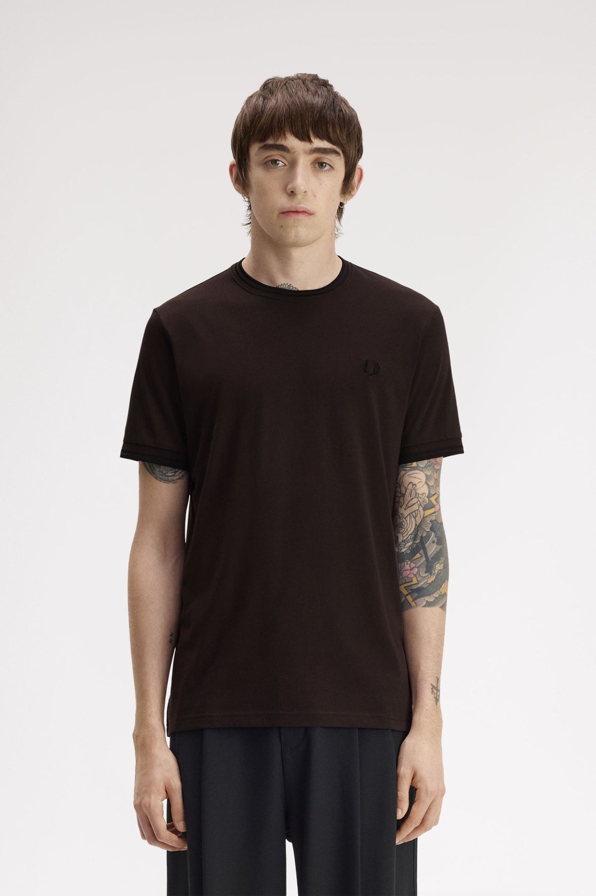 T-shirt con doppia riga M1588V59 86C FRED PERRY 