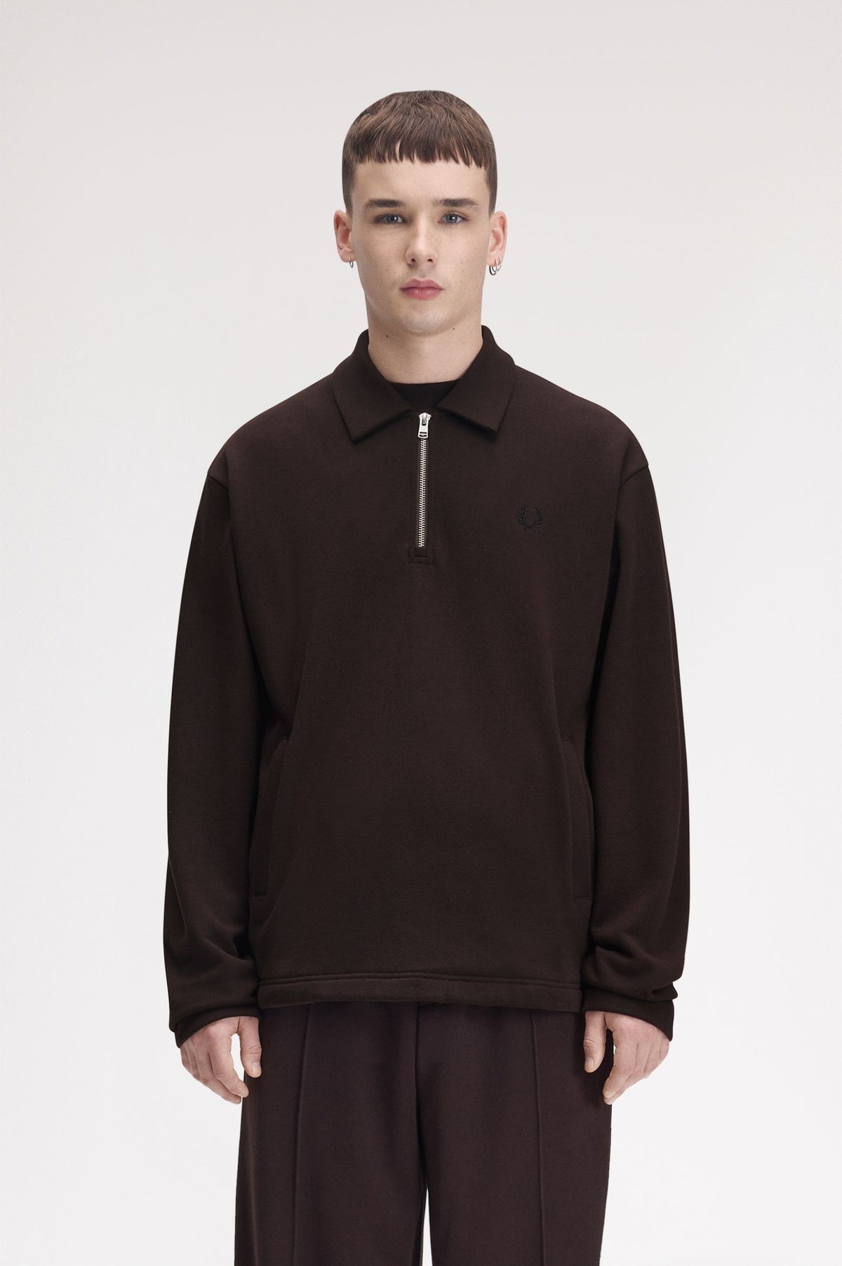 Felpa smock a mezza zip M368859 33C FRED PERRY 
