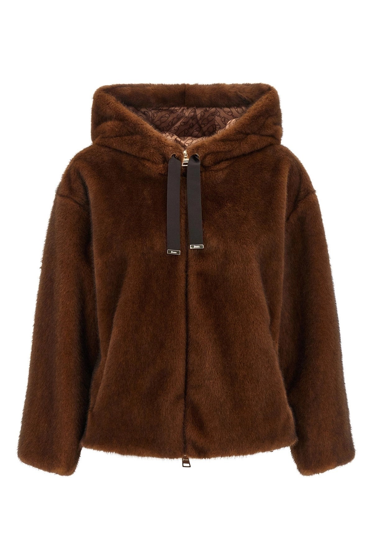 Giacca con cappuccio in pelliccia sintetica GI000318D12739 8800 HERNO 