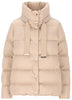 Piumino beige collo alto