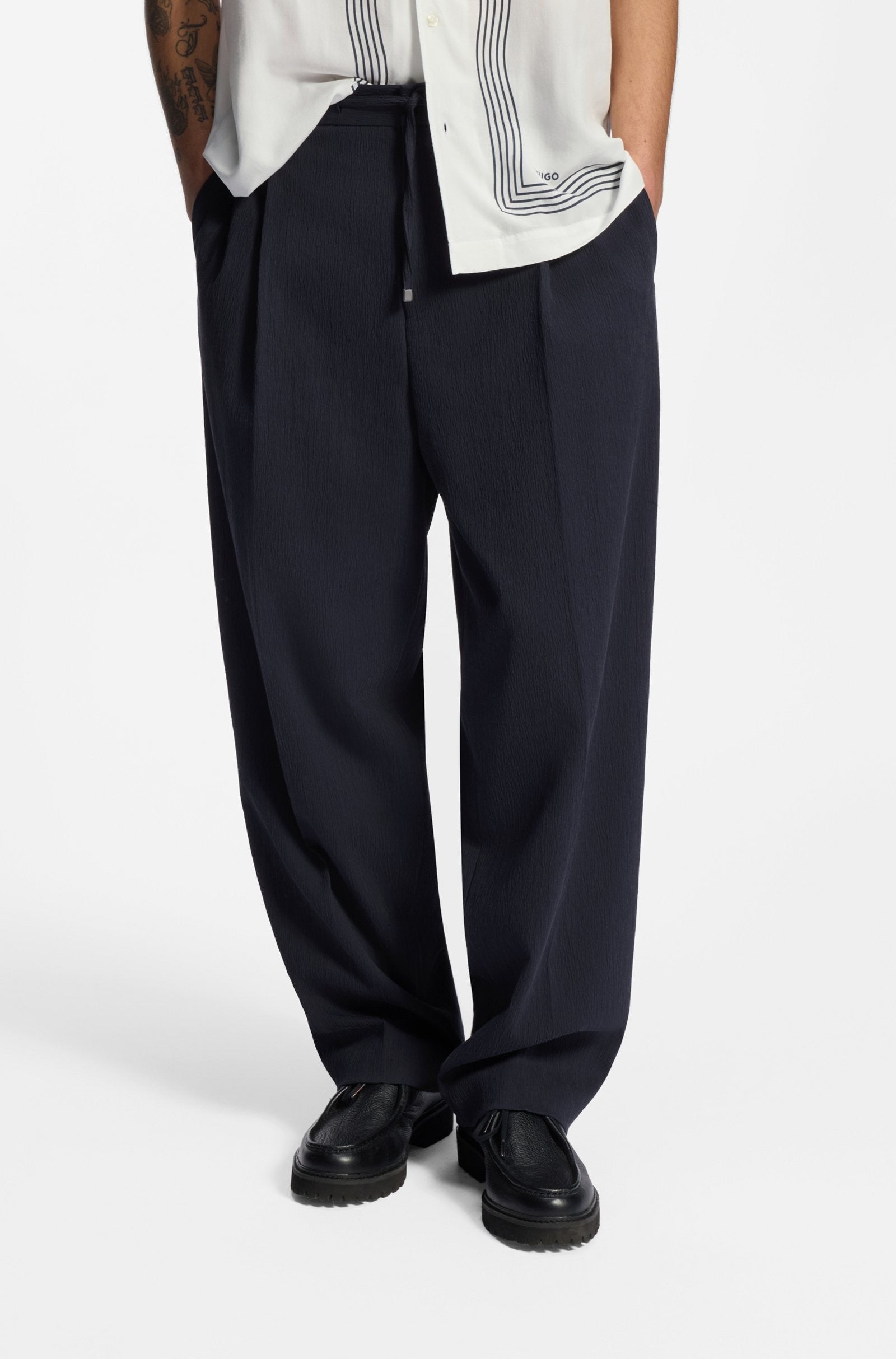 Pantaloni in seersucker 50565915 405 HUGO 