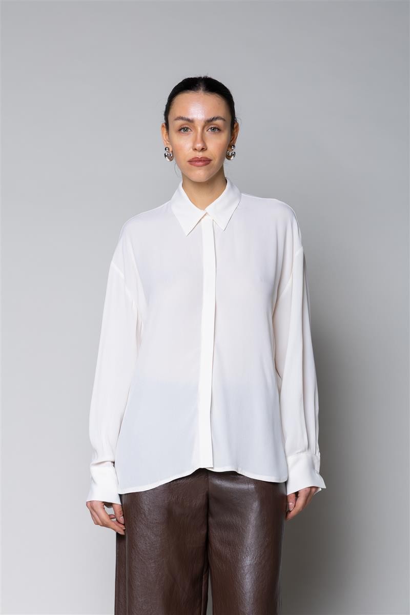 Camicia in crepe de chine SI1GX021 1041 KAOS 