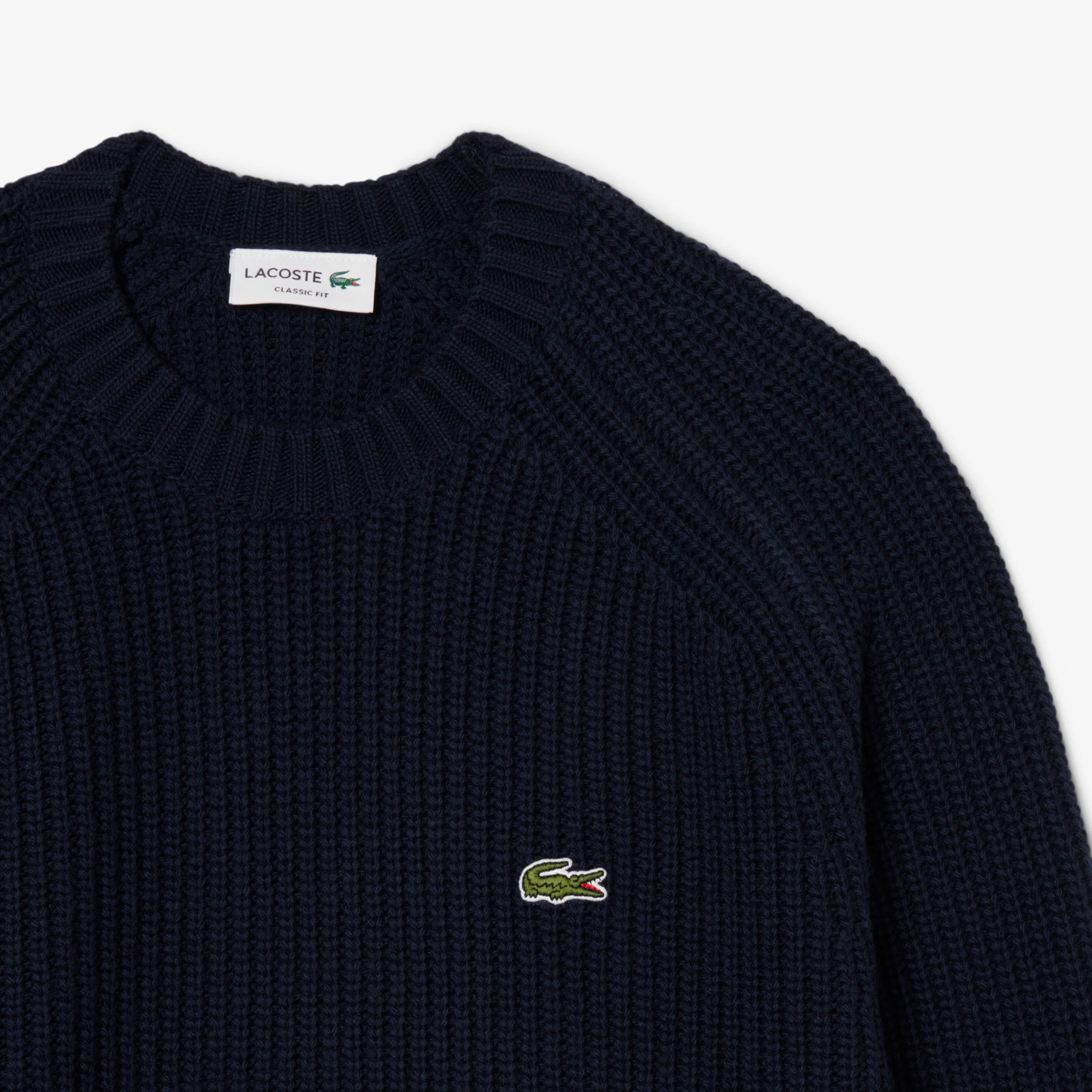 Maglione spesso in lana cardata con girocollo AH3142 166 LACOSTE 