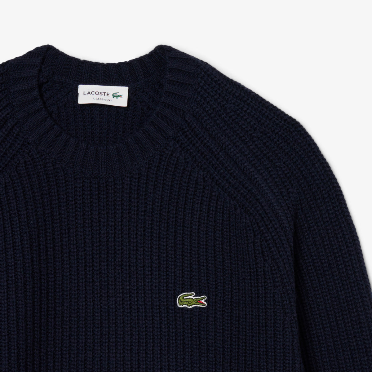 Maglione spesso in lana cardata con girocollo AH3142 166 LACOSTE 