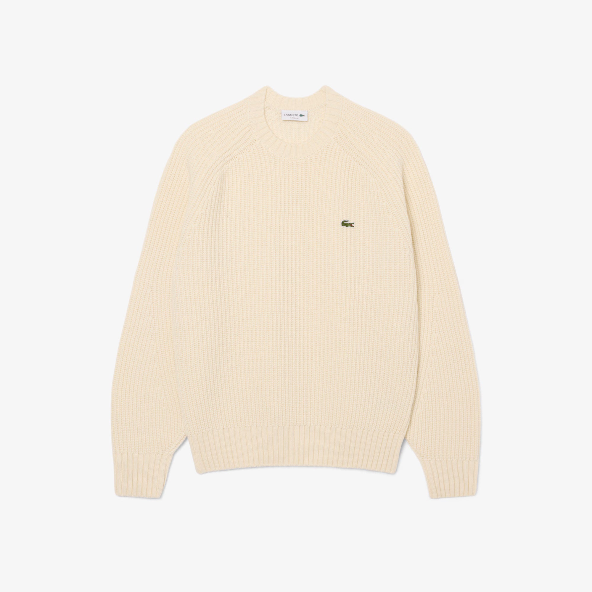 Maglione spesso in lana cardata con girocollo AH3142 XFJ LACOSTE 