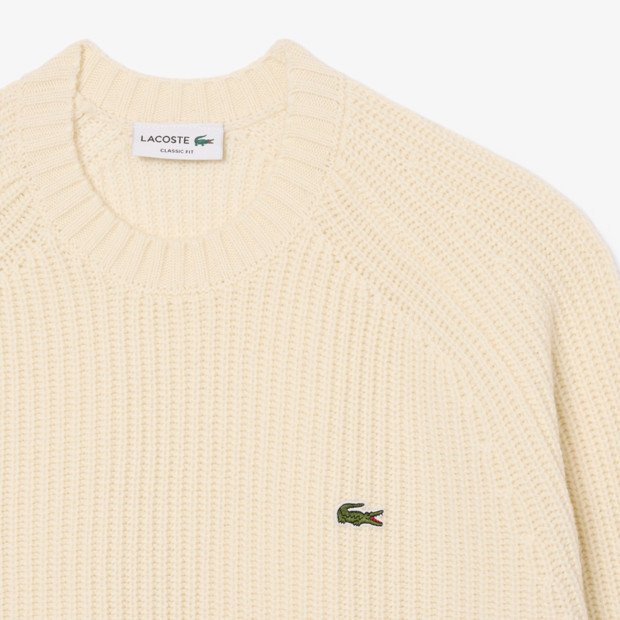 Maglione spesso in lana cardata con girocollo AH3142 XFJ LACOSTE 