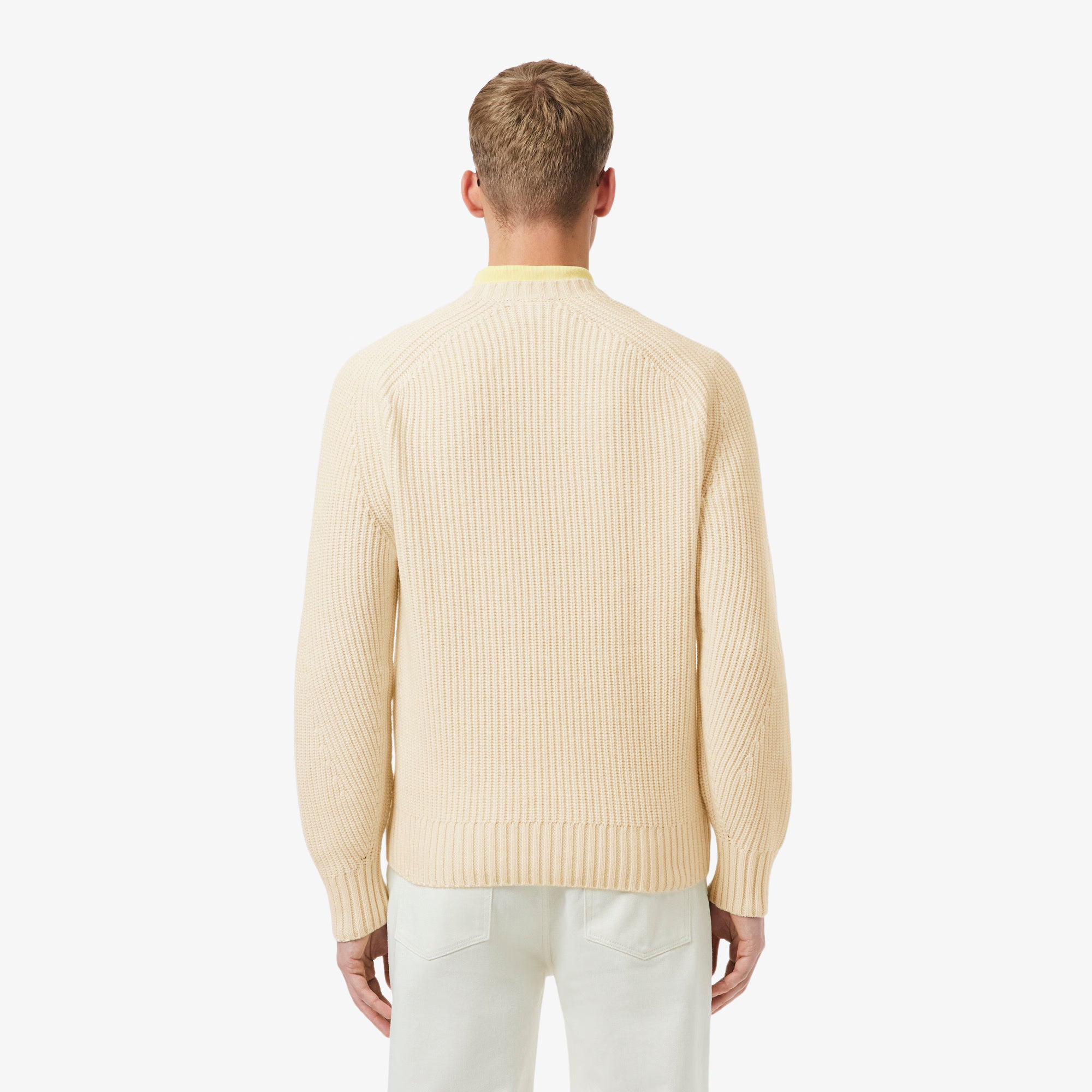 Maglione spesso in lana cardata con girocollo AH3142 XFJ LACOSTE 