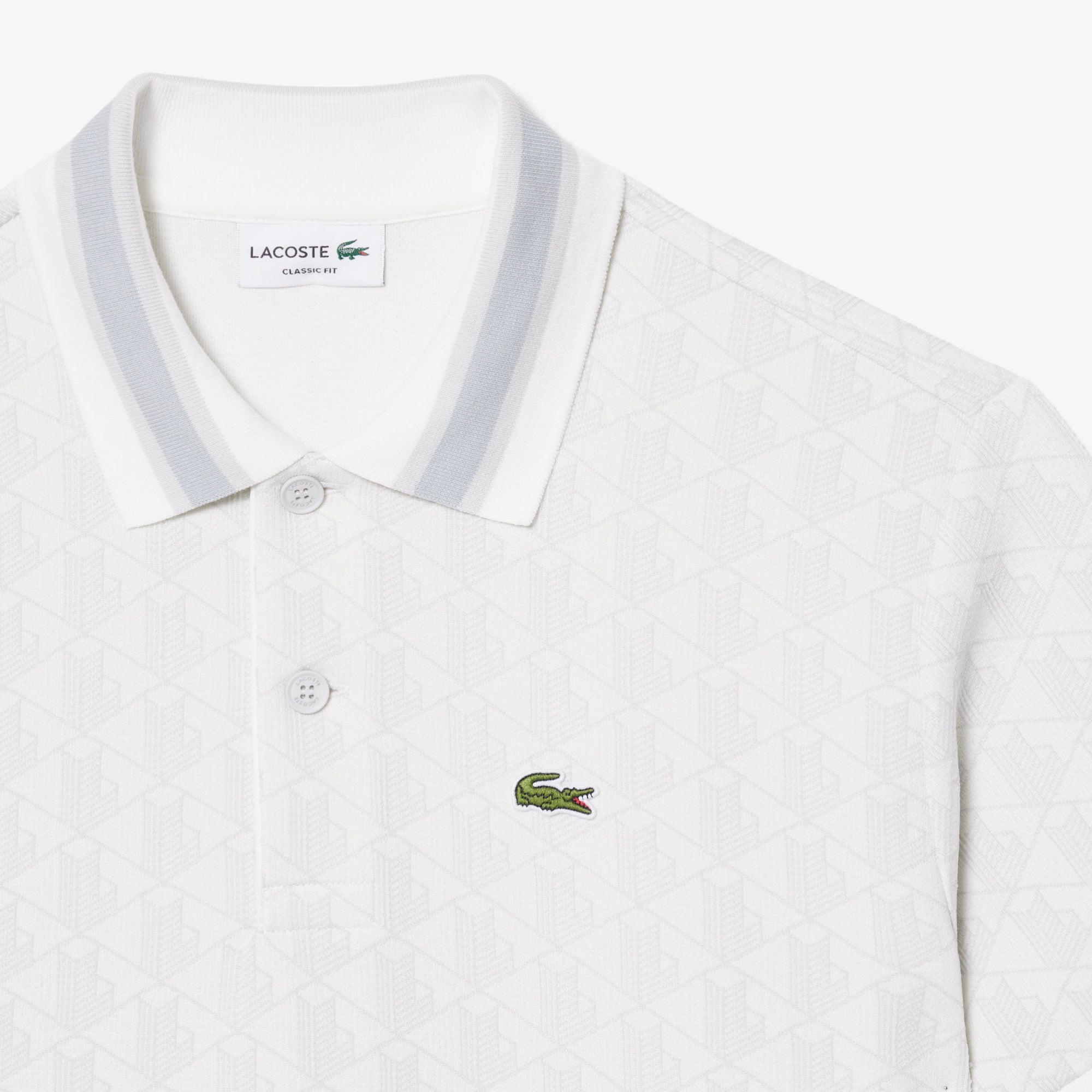 Polo dal taglio classico in jacquard con monogramma DH1417 4IW LACOSTE 