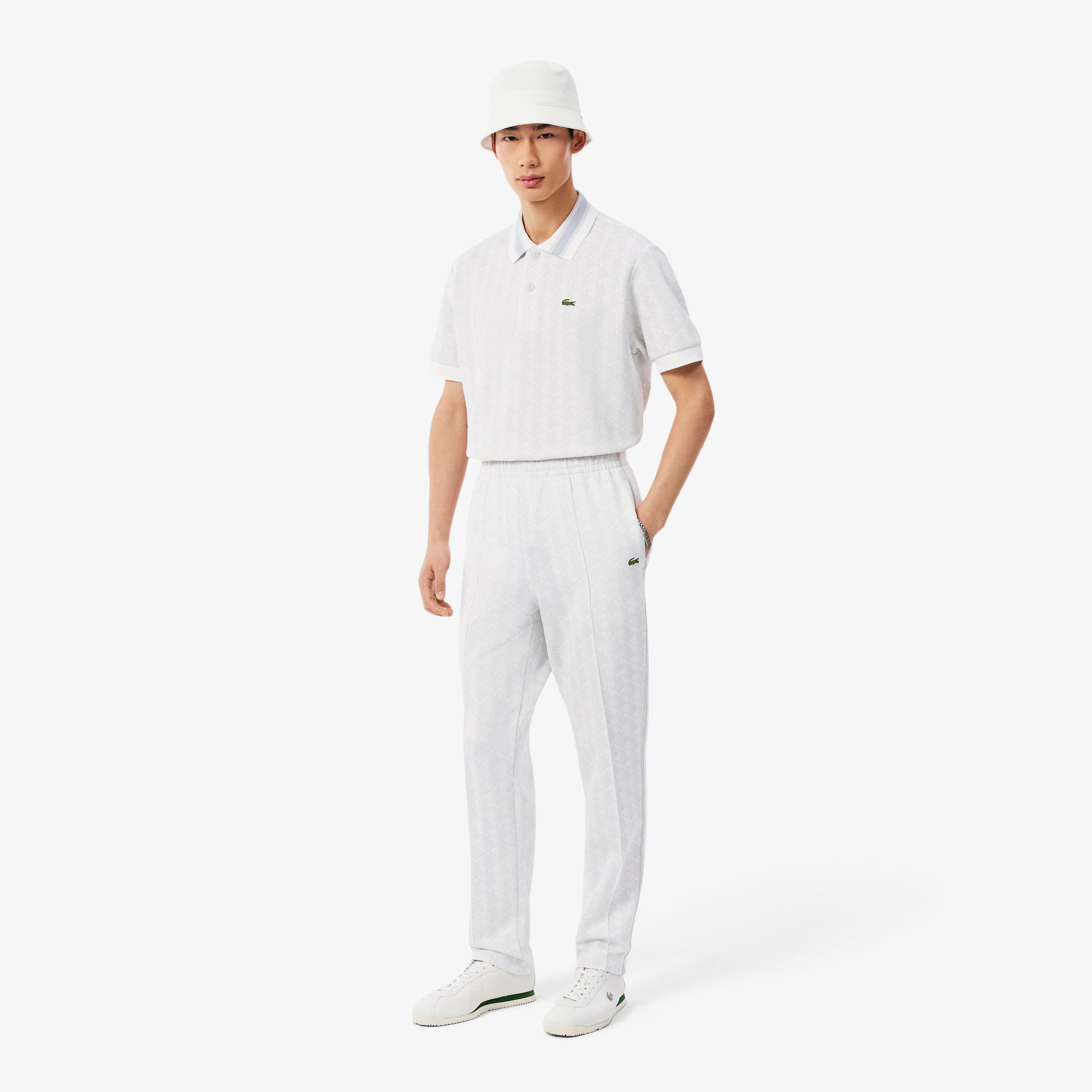 Polo dal taglio classico in jacquard con monogramma DH1417 4IW LACOSTE 