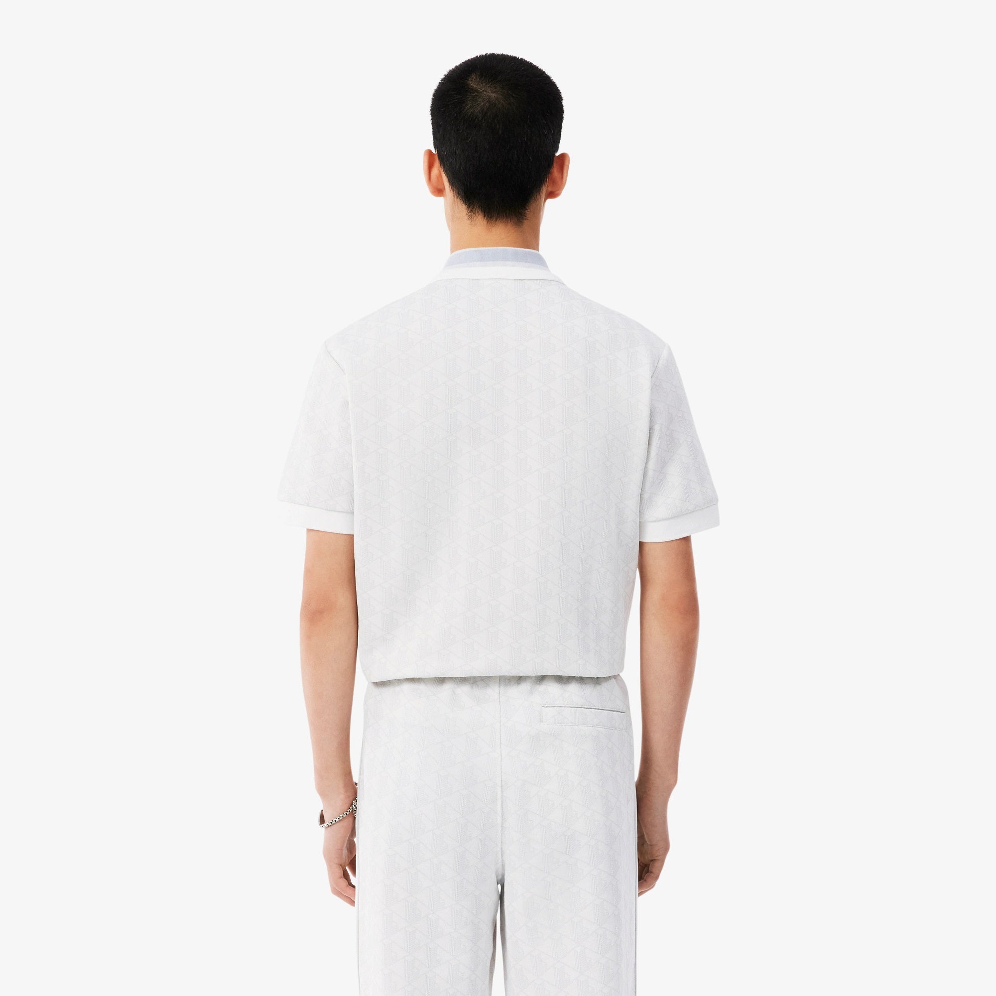 Polo dal taglio classico in jacquard con monogramma DH1417 4IW LACOSTE 