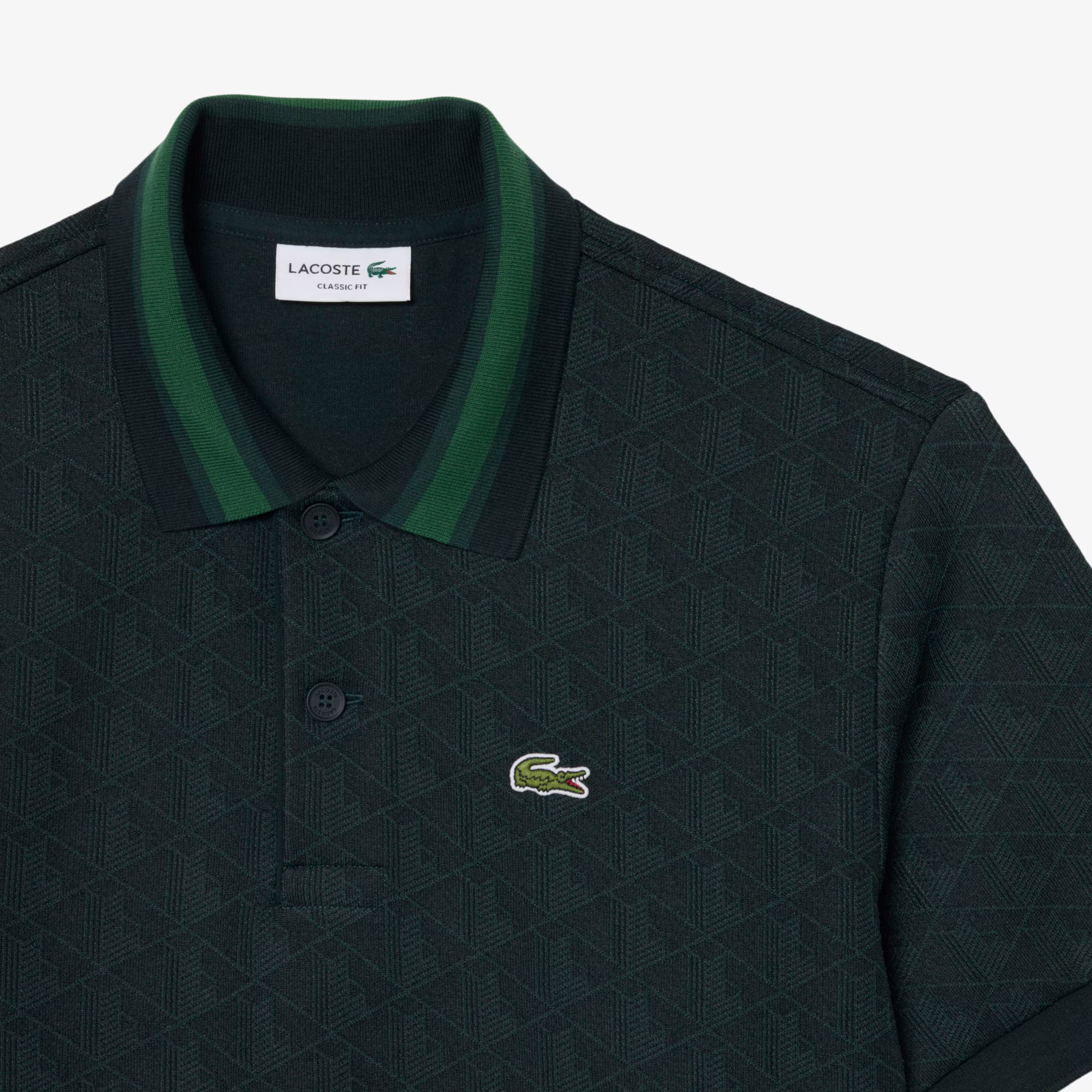 Polo dal taglio classico in jacquard con monogramma DH1417 SPU LACOSTE 