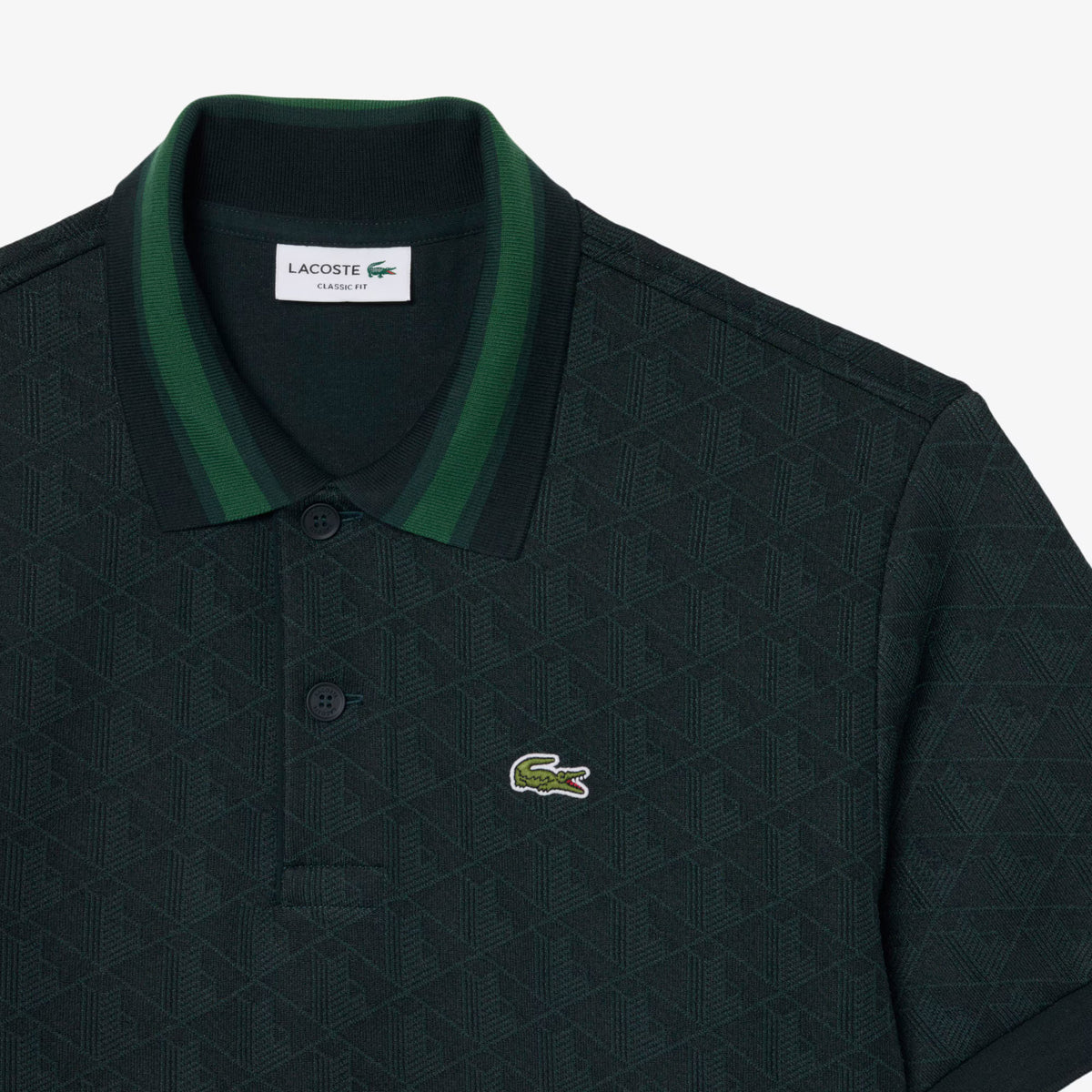 Polo dal taglio classico in jacquard con monogramma DH1417 SPU LACOSTE 