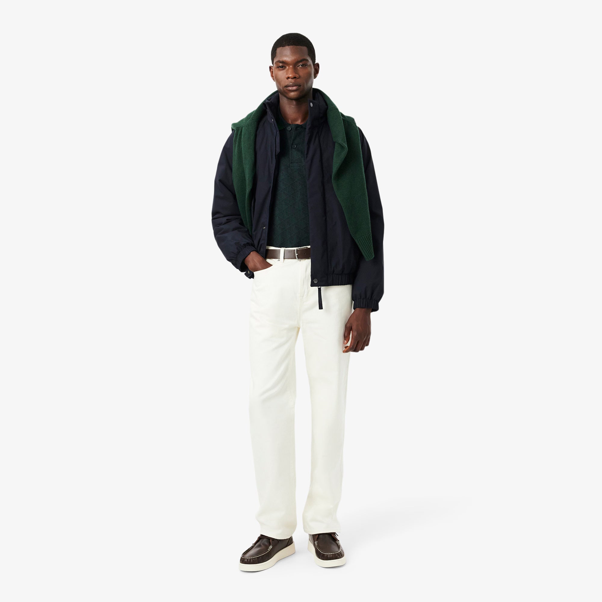 Polo dal taglio classico in jacquard con monogramma DH1417 SPU LACOSTE 