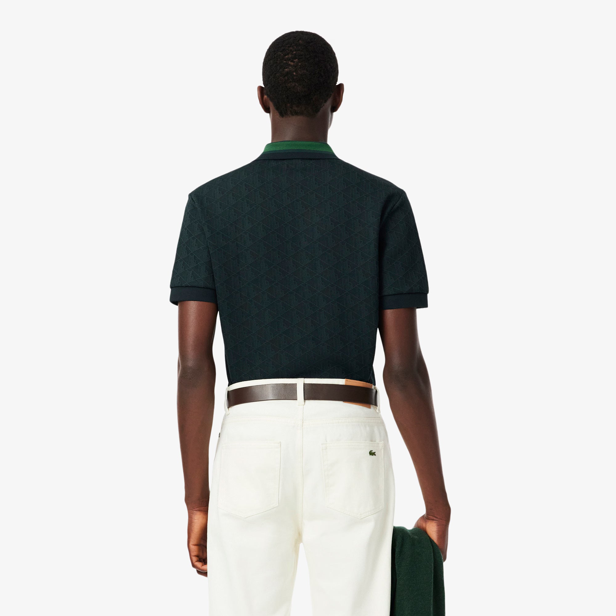Polo dal taglio classico in jacquard con monogramma DH1417 SPU LACOSTE 