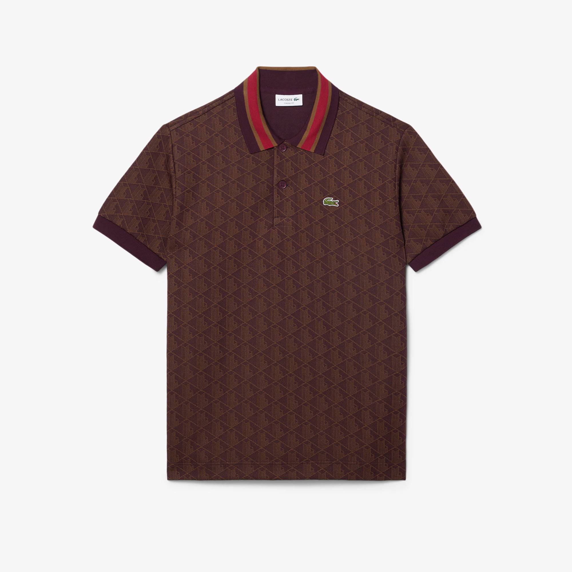 Polo dal taglio classico in jacquard con monogramma DH1417 WD9 LACOSTE 