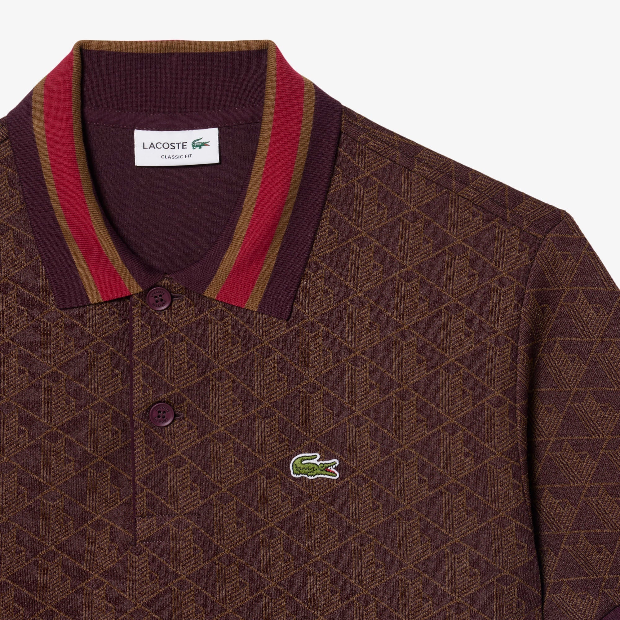 Polo dal taglio classico in jacquard con monogramma DH1417 WD9 LACOSTE 