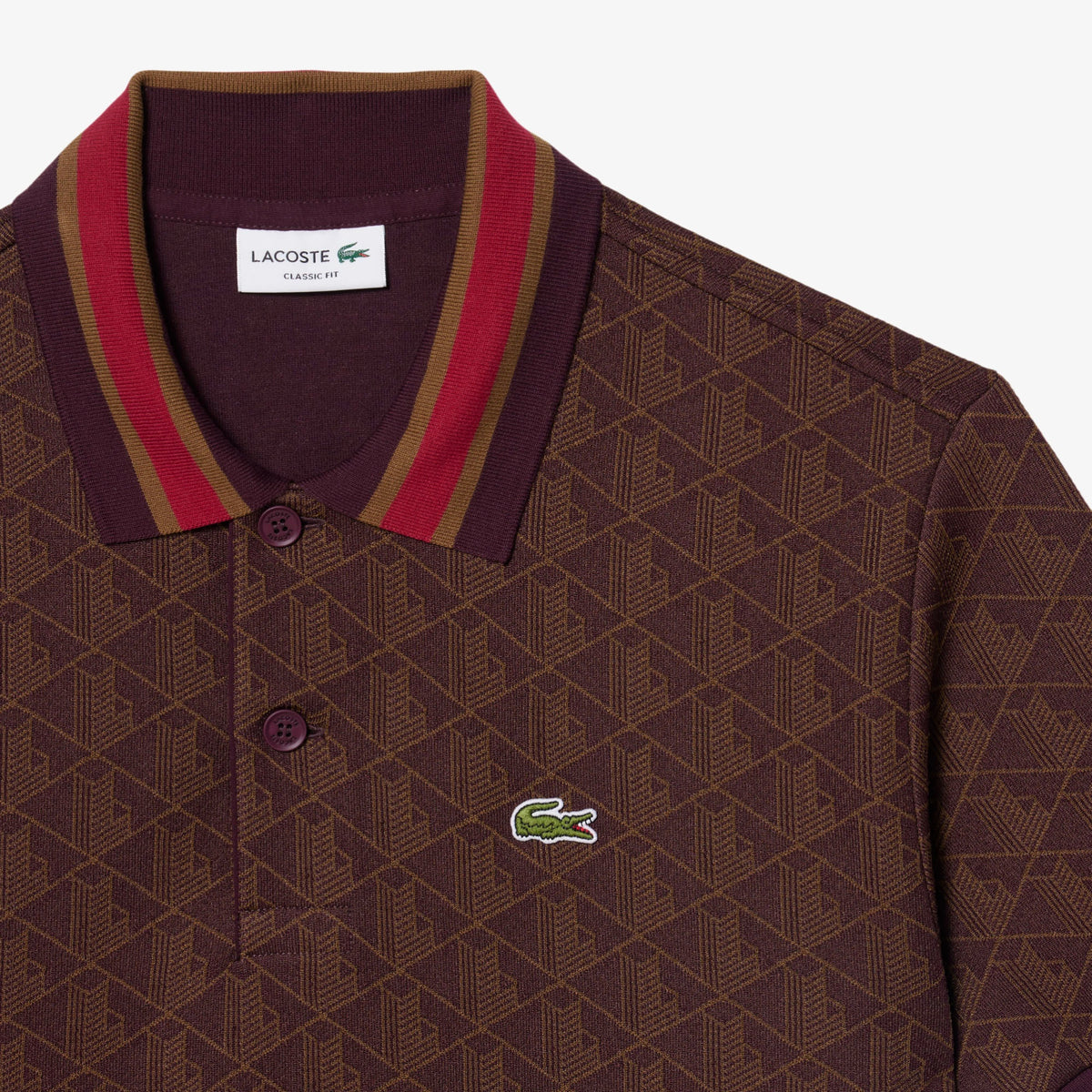 Polo dal taglio classico in jacquard con monogramma DH1417 WD9 LACOSTE 