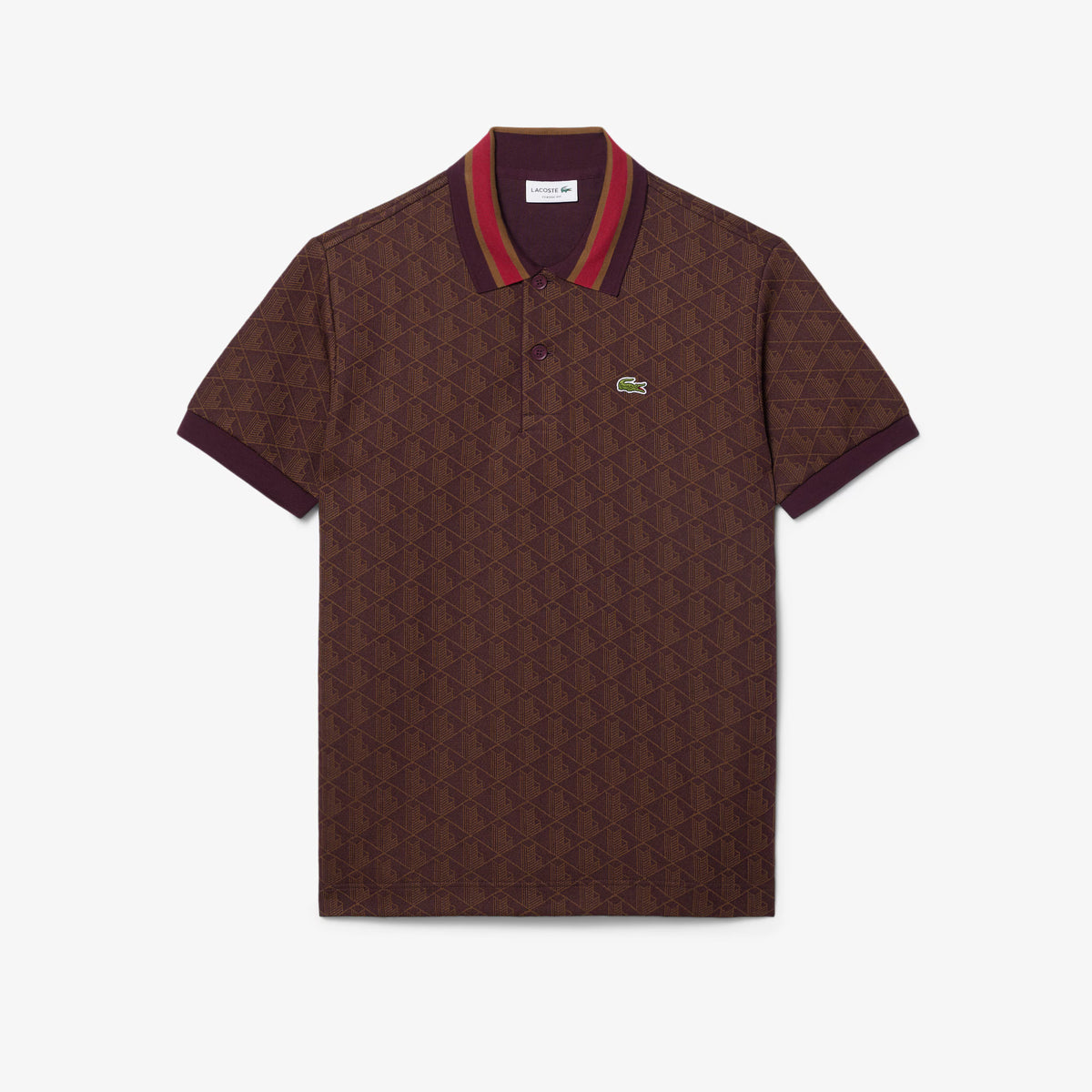 Polo dal taglio classico in jacquard con monogramma DH1417 WD9 LACOSTE 