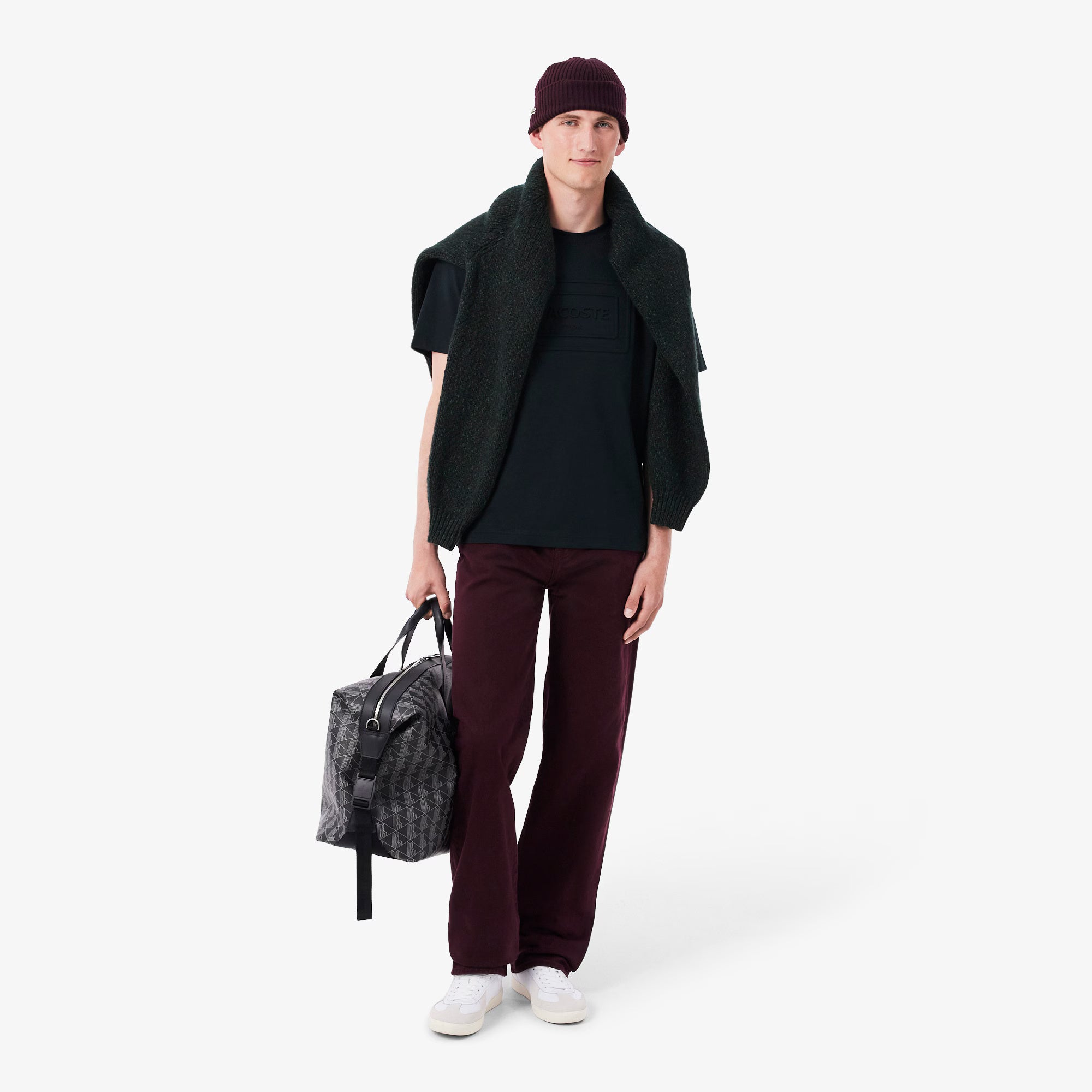 Berretto in lana spazzolata a costine RB0001 3KE LACOSTE 