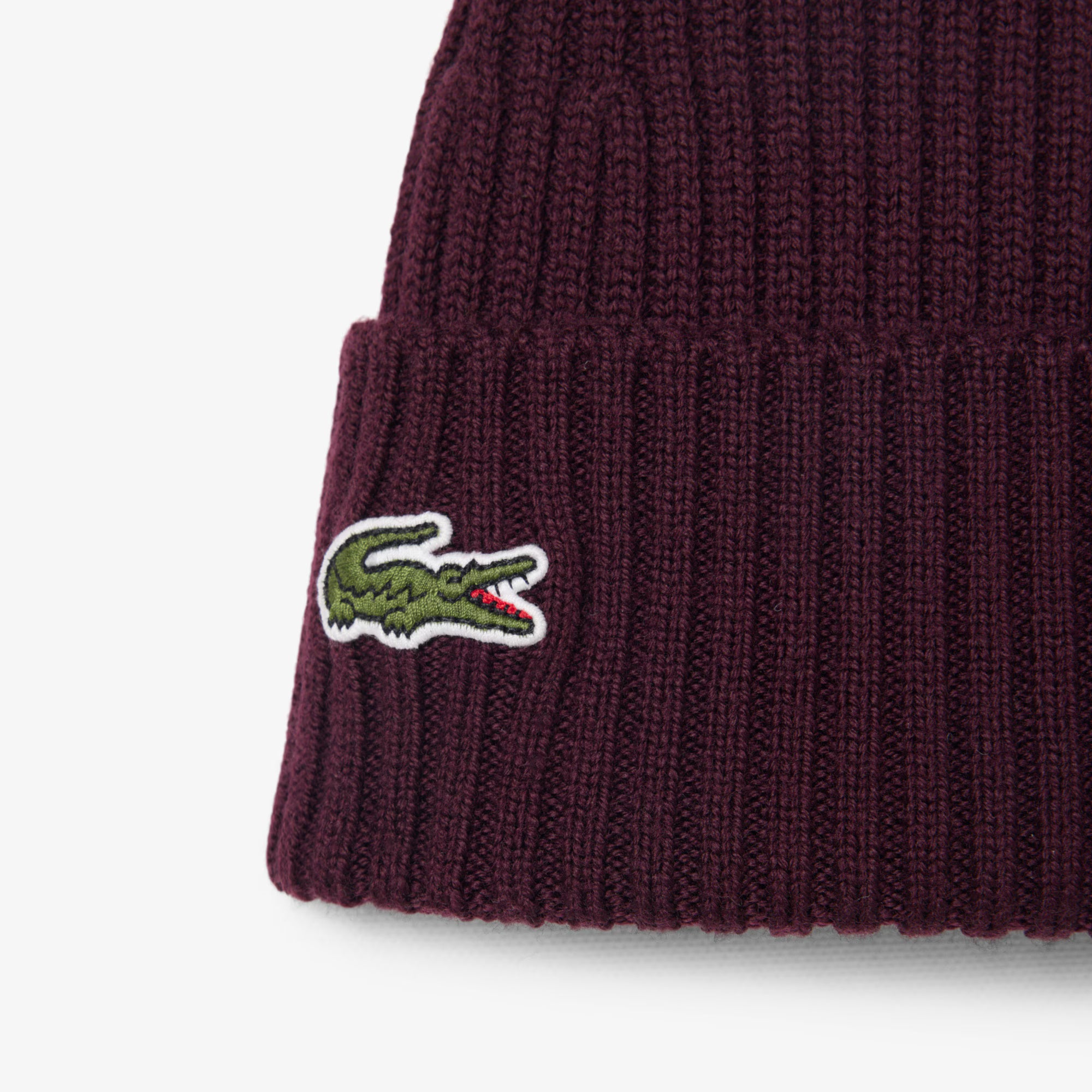 Berretto in lana spazzolata a costine RB0001 3KE LACOSTE 