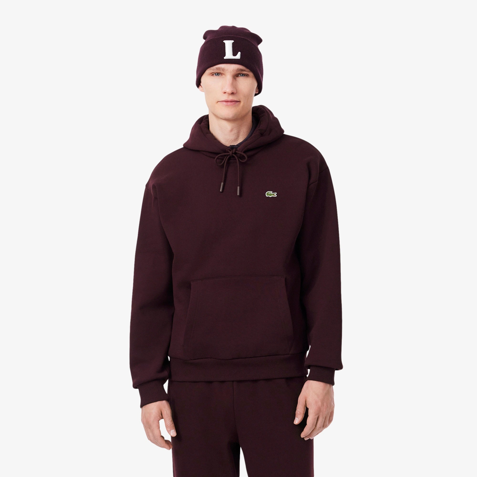 Felpa con cappuccio in tessuto felpato SH8863 3KE LACOSTE 