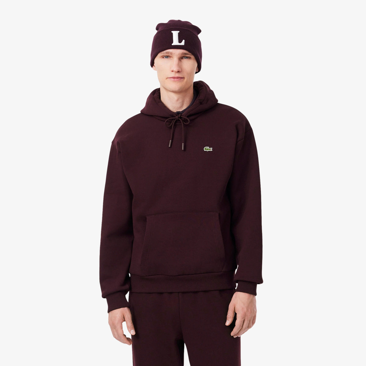 Felpa con cappuccio in tessuto felpato SH8863 3KE LACOSTE 