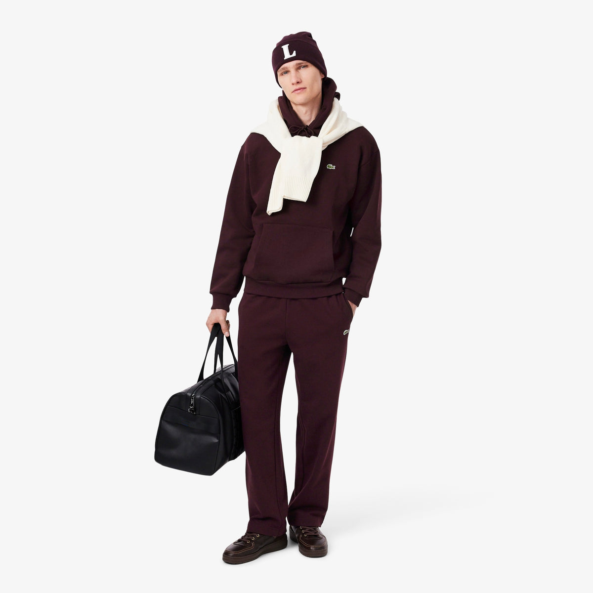 Felpa con cappuccio in tessuto felpato SH8863 3KE LACOSTE 