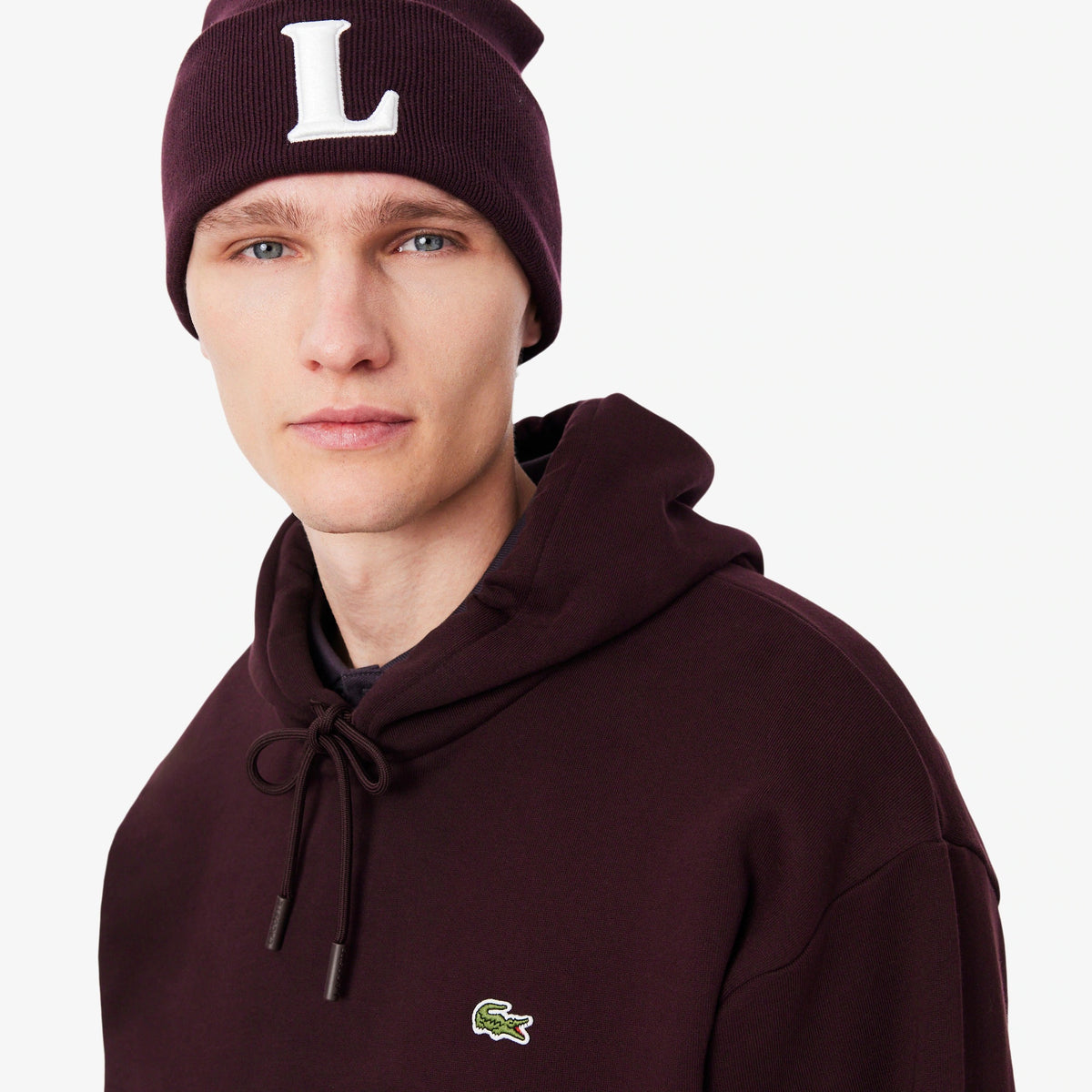 Felpa con cappuccio in tessuto felpato SH8863 3KE LACOSTE 