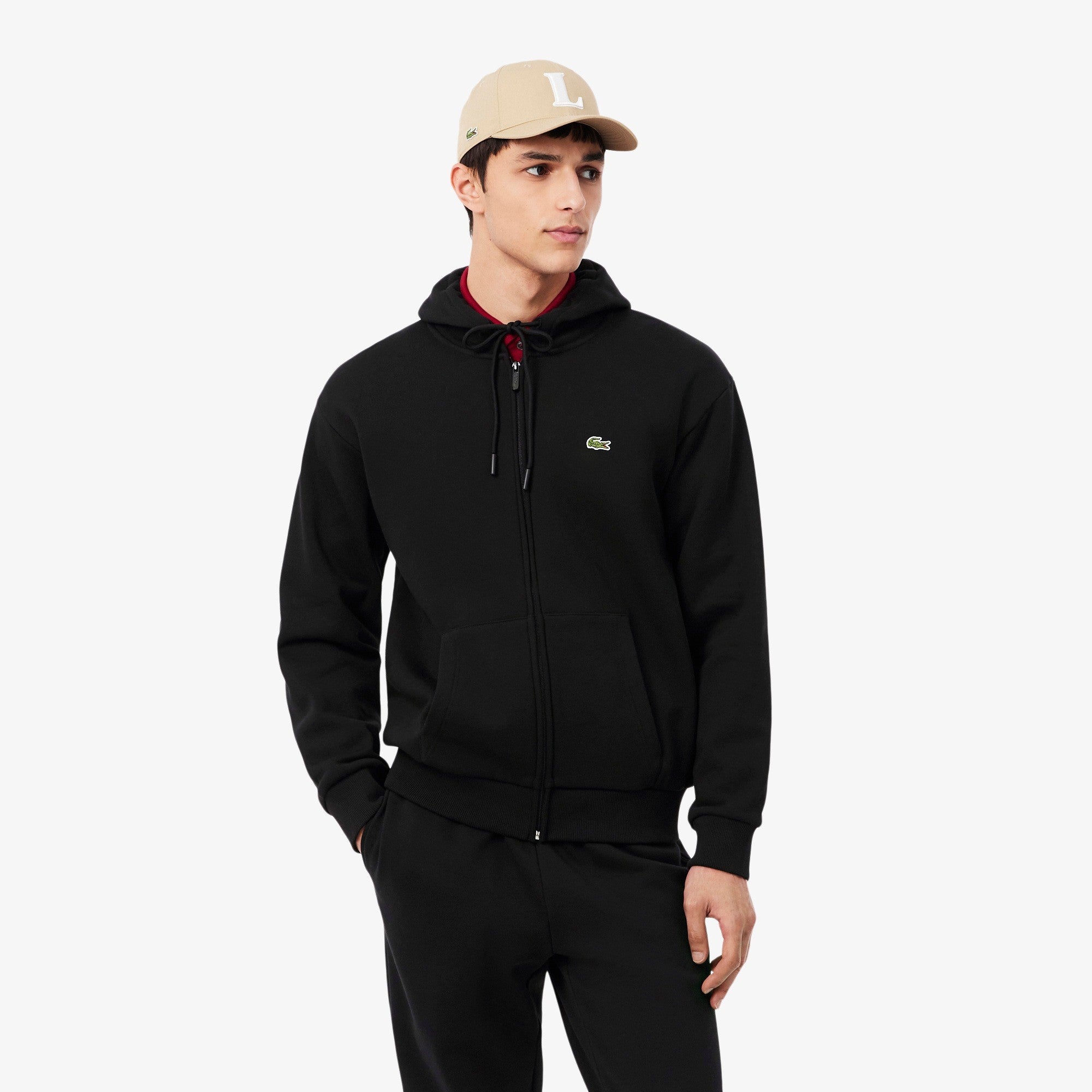 Felpa con cappuccio in tessuto felpato SH8864 031 LACOSTE 