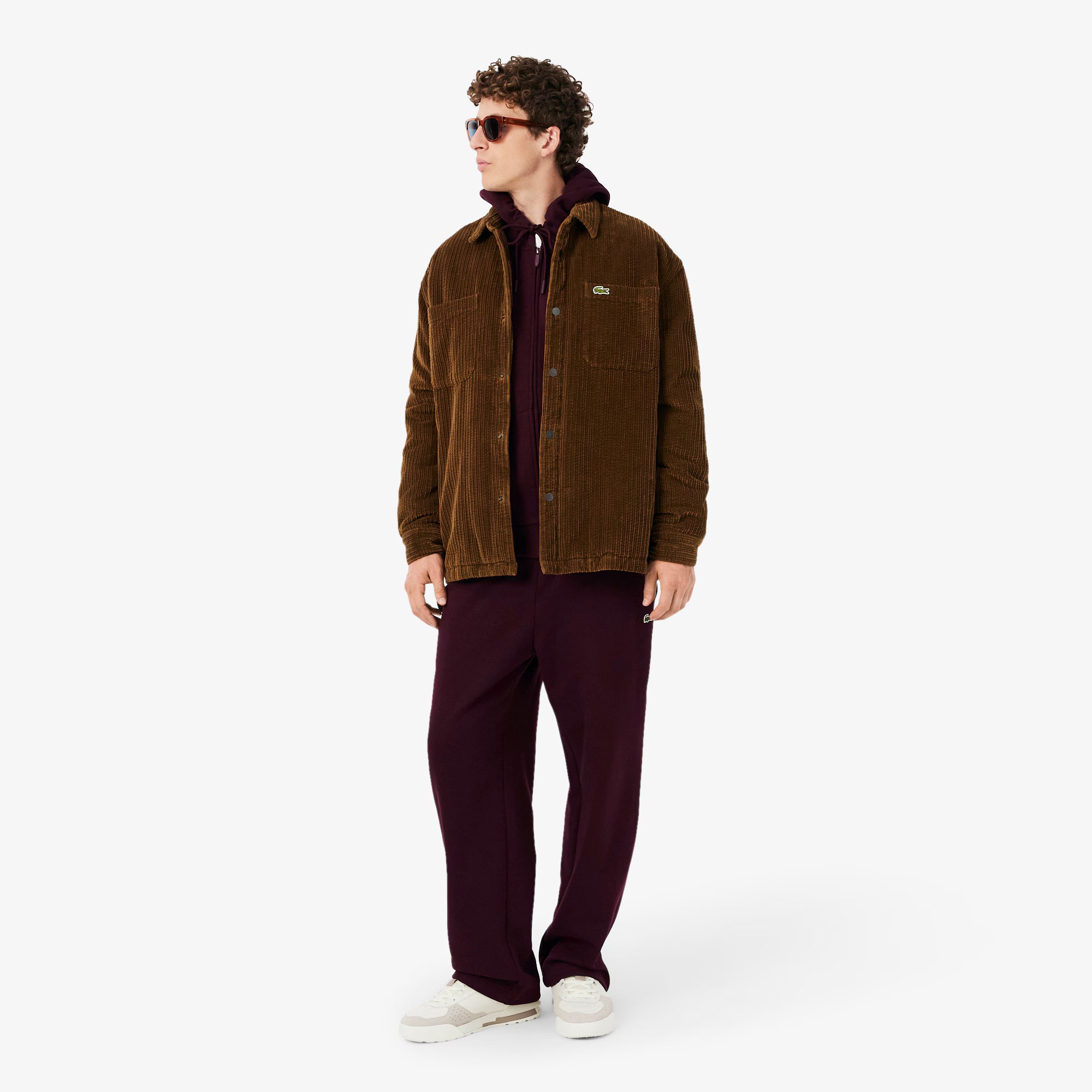 Felpa con cappuccio in tessuto felpato SH8864 3KE LACOSTE 