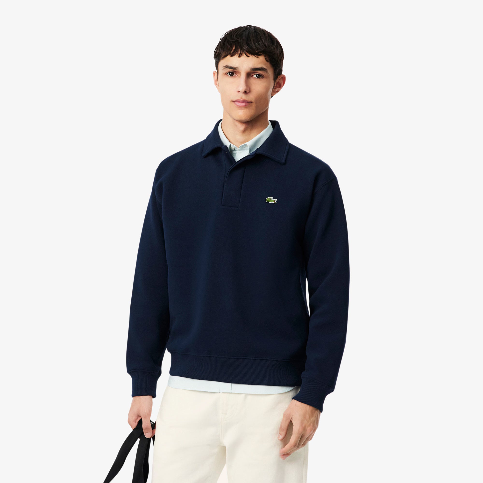 Felpa Piqué con colletto polo SH9450 166 LACOSTE 