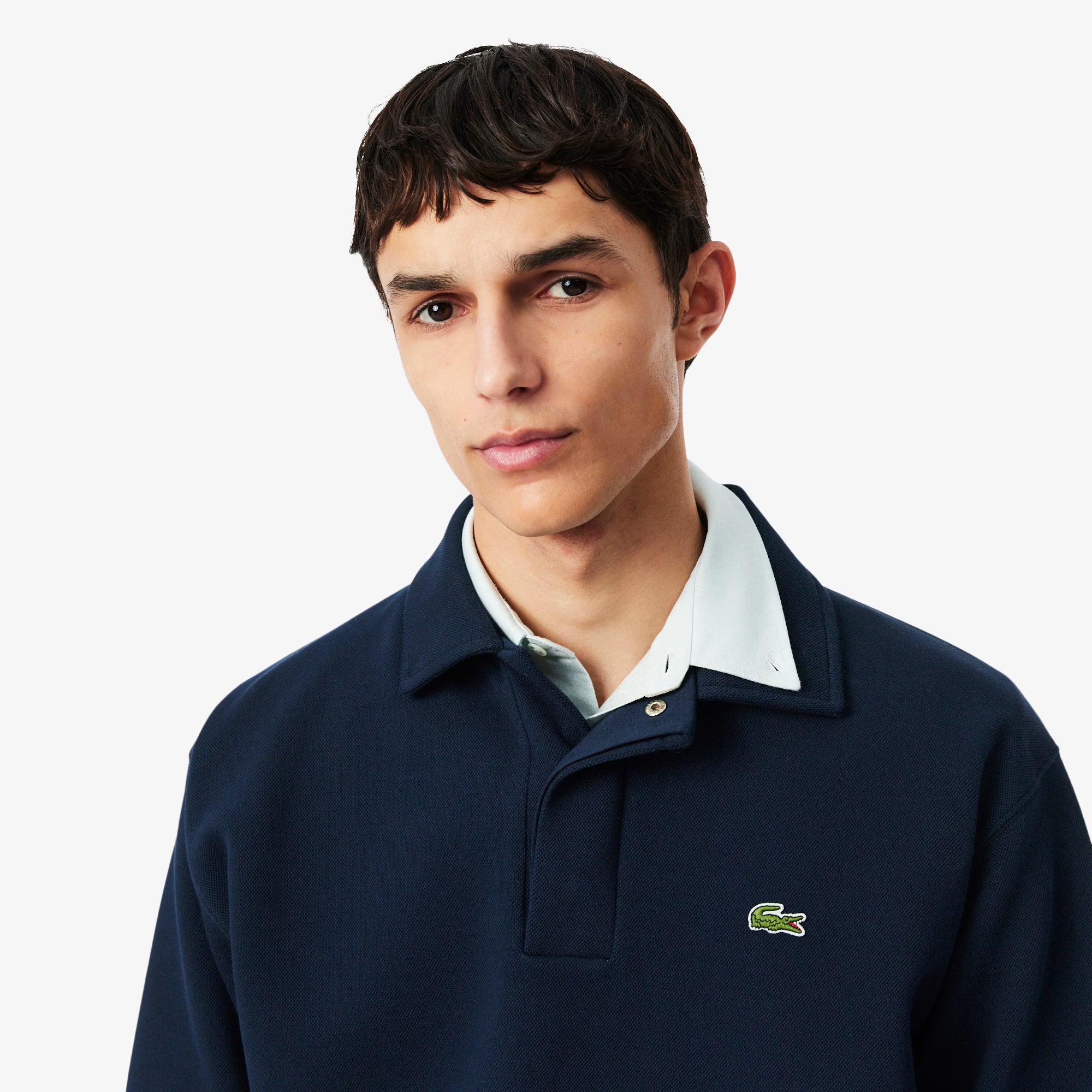 Felpa Piqué con colletto polo SH9450 166 LACOSTE 