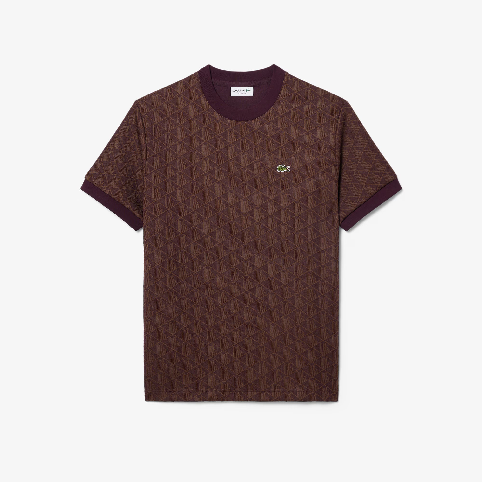 T-shirt slim fit con monogramma jacquard TH1197 WD9 LACOSTE 