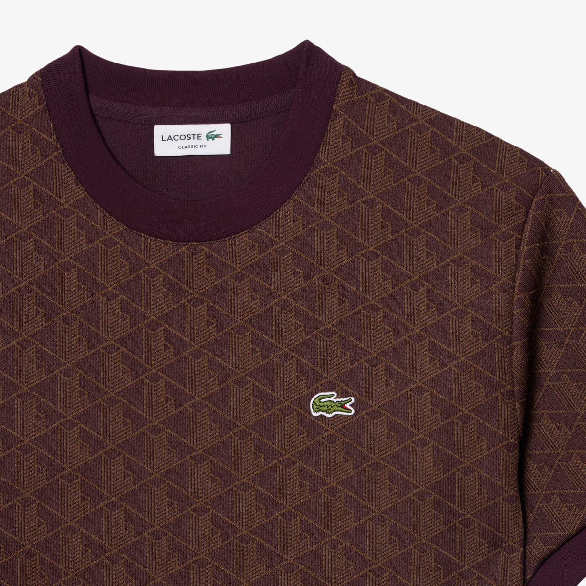 T-shirt slim fit con monogramma jacquard TH1197 WD9 LACOSTE 