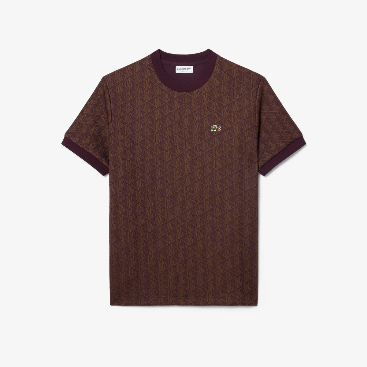 T-shirt slim fit con monogramma jacquard TH1197 WD9 LACOSTE 