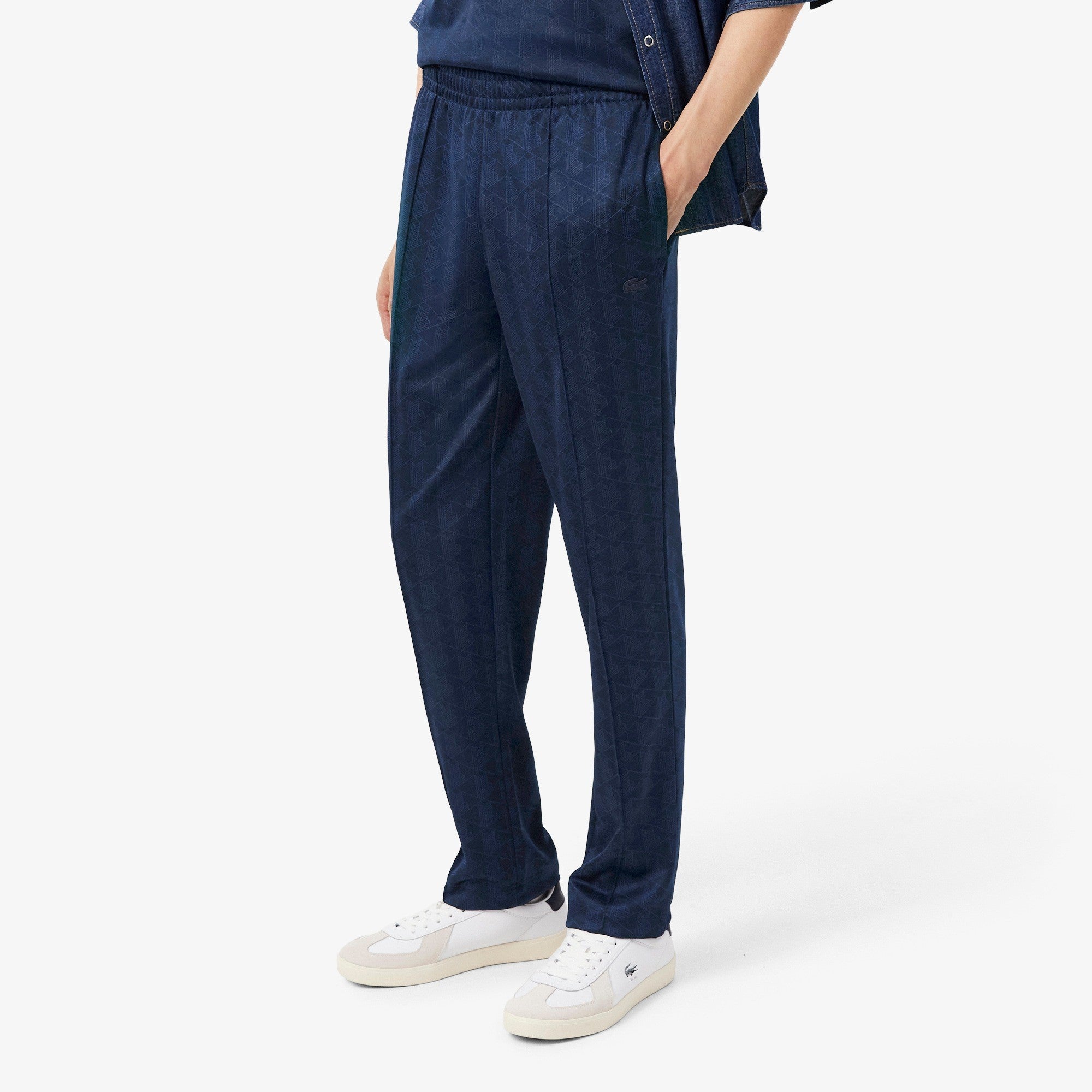 Pantaloni della tuta jacquard con monogramma XH0197 166 LACOSTE 