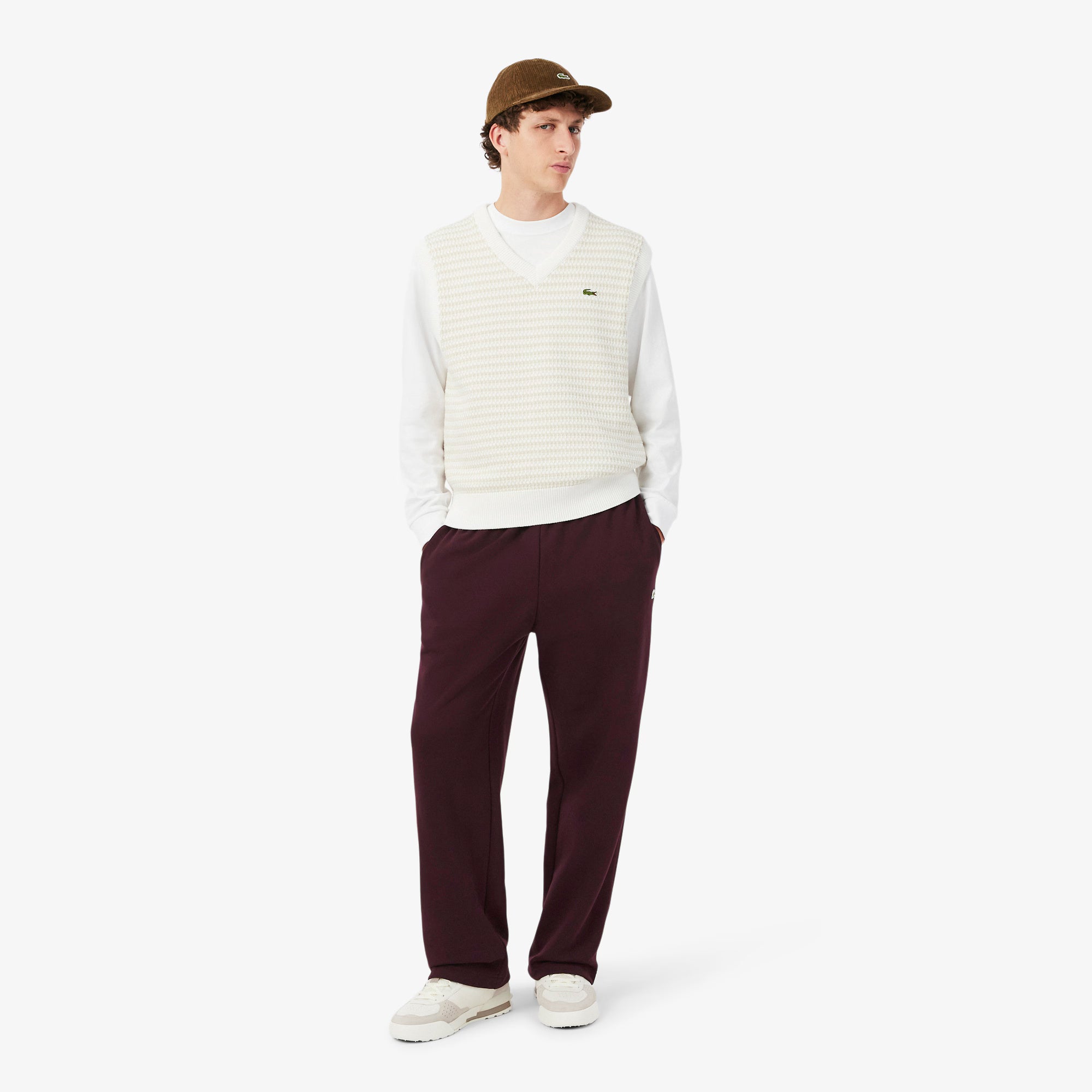 Pantaloni della tuta relaxed fit in tessuto felpato XH8867 3KE LACOSTE 
