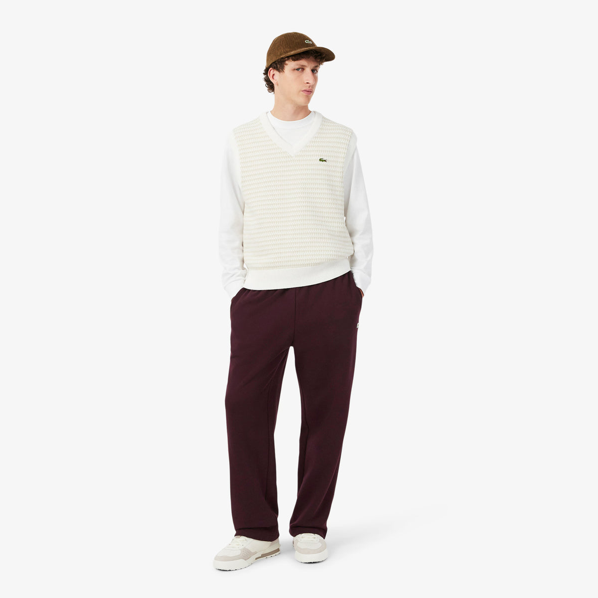 Pantaloni della tuta relaxed fit in tessuto felpato XH8867 3KE LACOSTE 