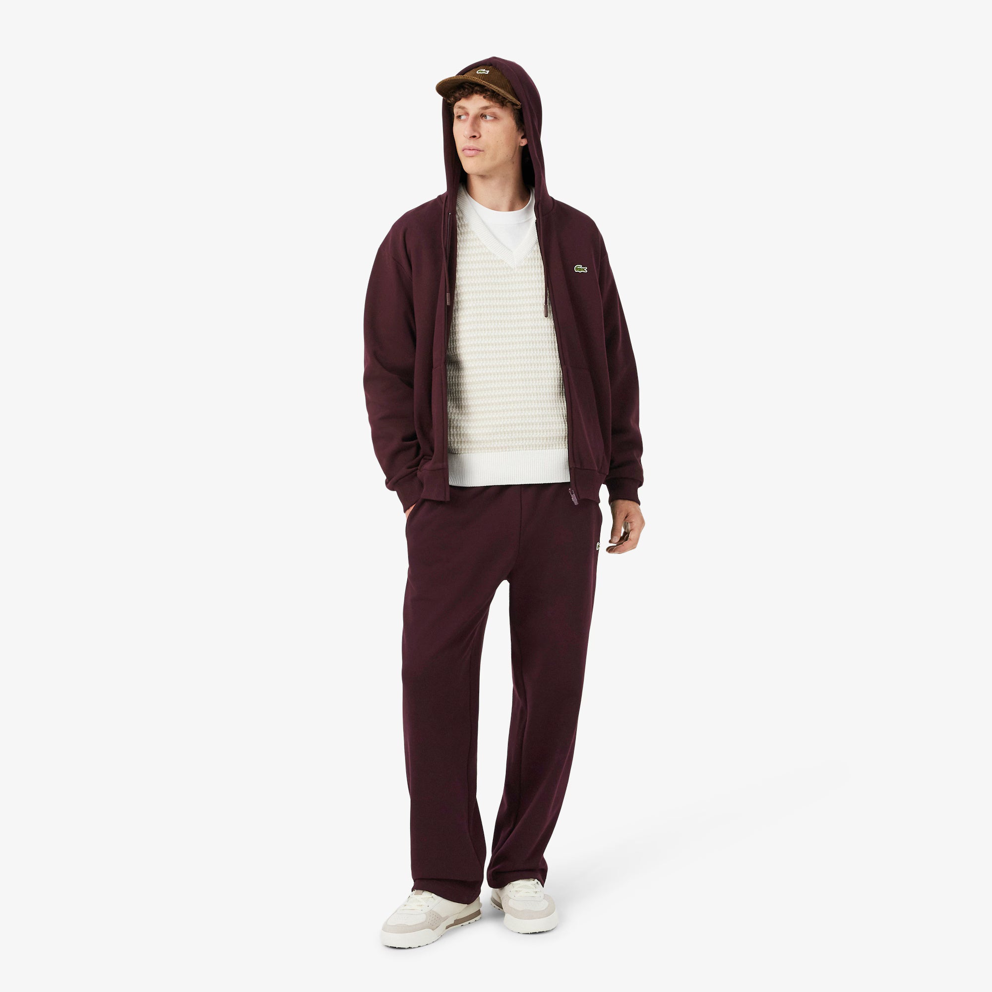 Pantaloni della tuta relaxed fit in tessuto felpato XH8867 3KE LACOSTE 