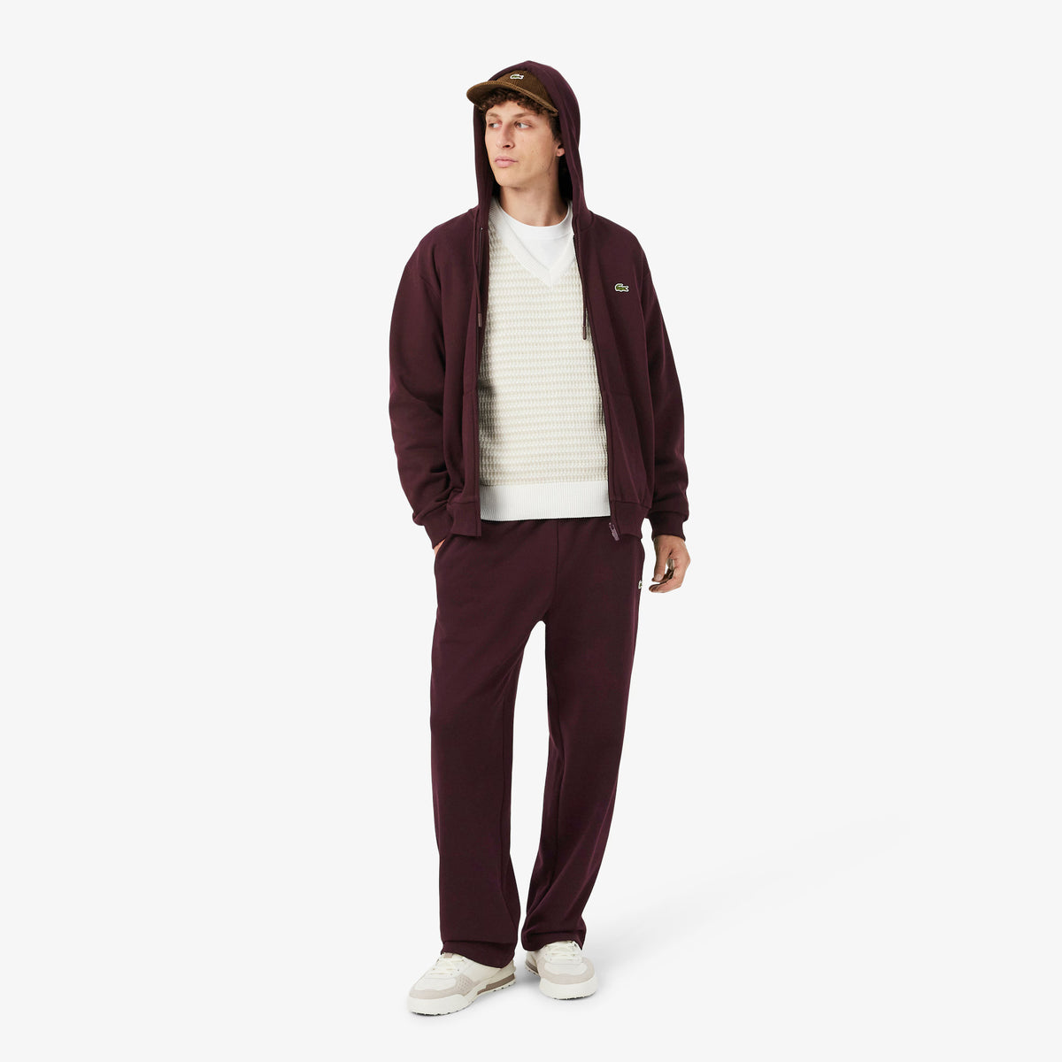 Pantaloni della tuta relaxed fit in tessuto felpato XH8867 3KE LACOSTE 