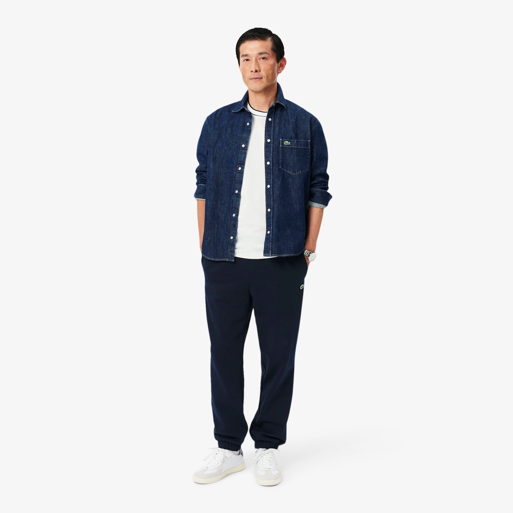Pantaloni della tuta regular fit in tessuto felpato XH9207 166 LACOSTE 