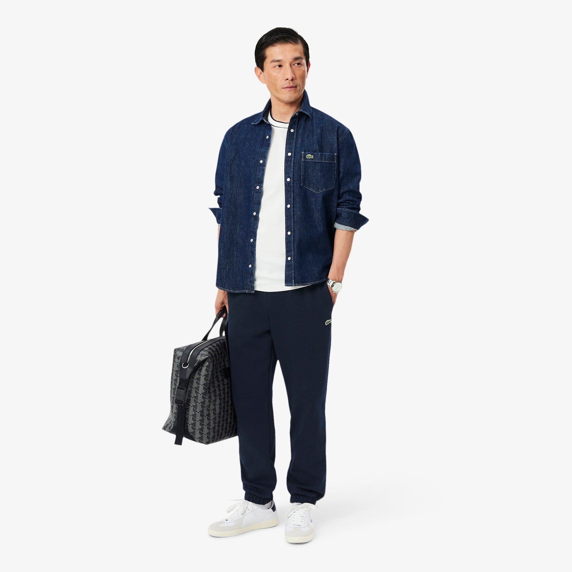 Pantaloni della tuta regular fit in tessuto felpato XH9207 166 LACOSTE 