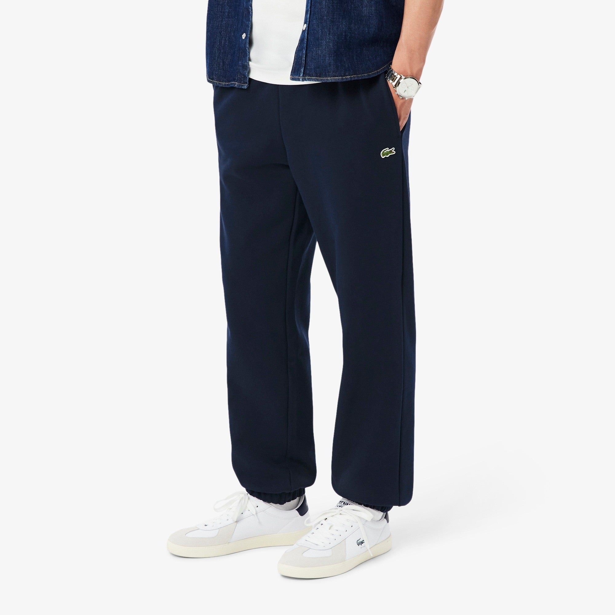 Pantaloni della tuta regular fit in tessuto felpato XH9207 166 LACOSTE 