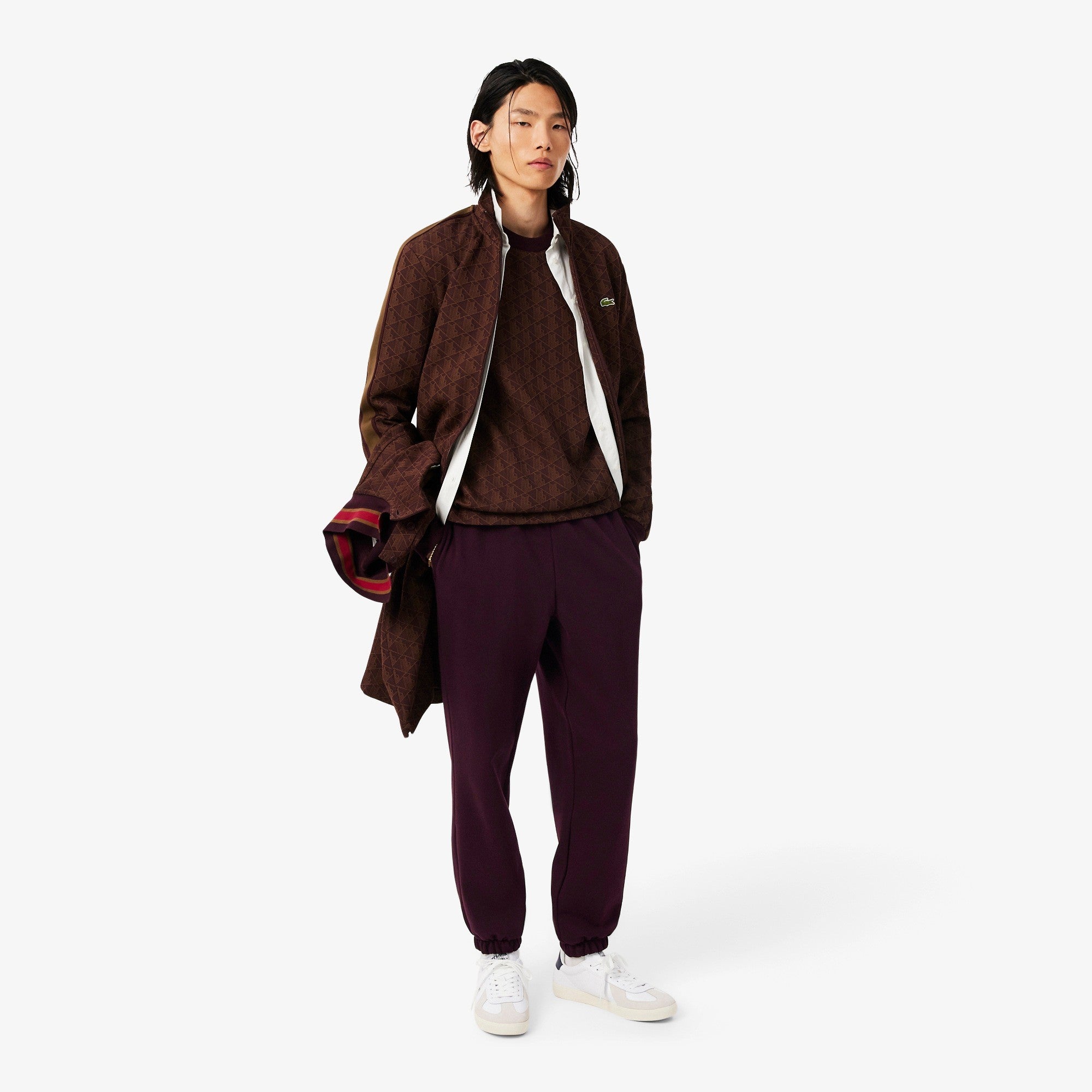 Pantaloni della tuta regular fit in tessuto felpato XH9207 3KE LACOSTE 