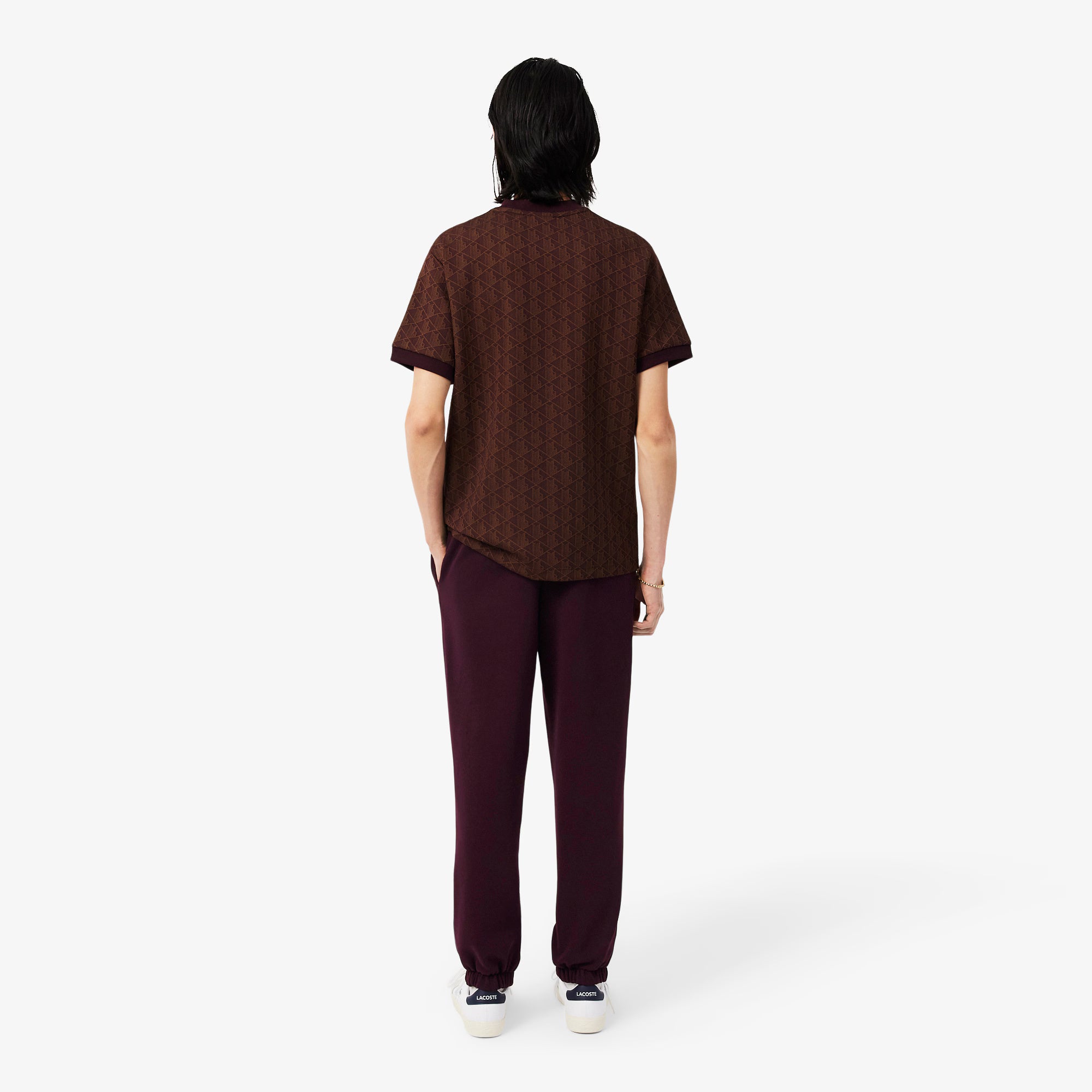 Pantaloni della tuta regular fit in tessuto felpato XH9207 3KE LACOSTE 