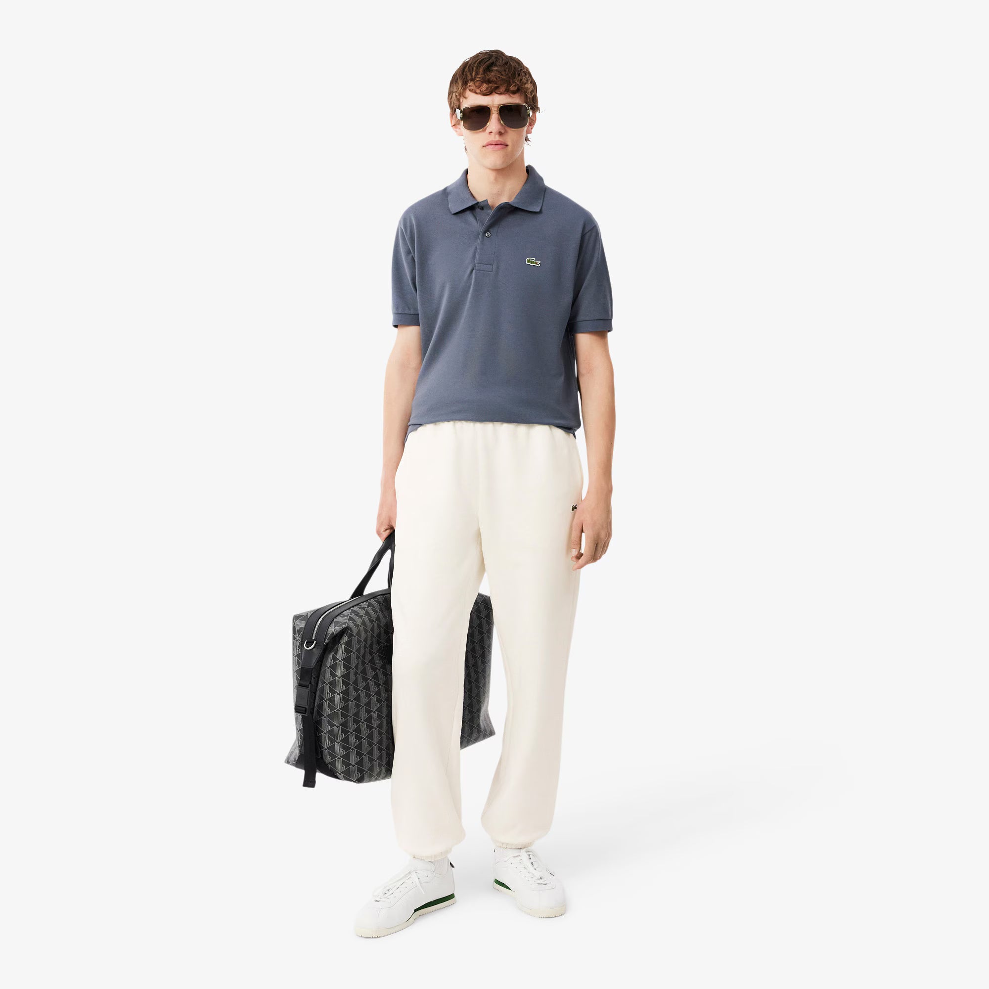 Pantaloni della tuta regular fit in tessuto felpato XH9207 70V LACOSTE 