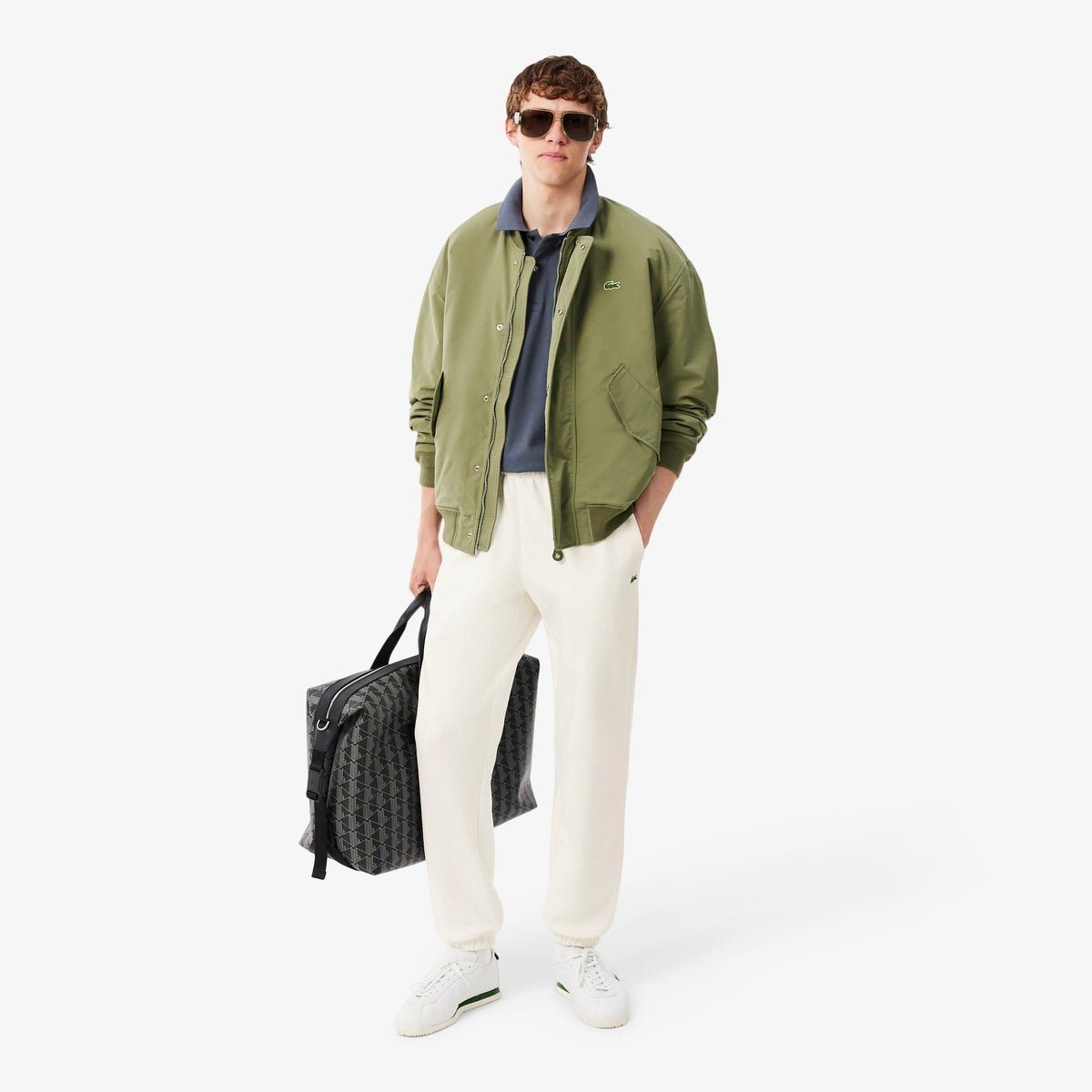 Pantaloni della tuta regular fit in tessuto felpato XH9207 70V LACOSTE 