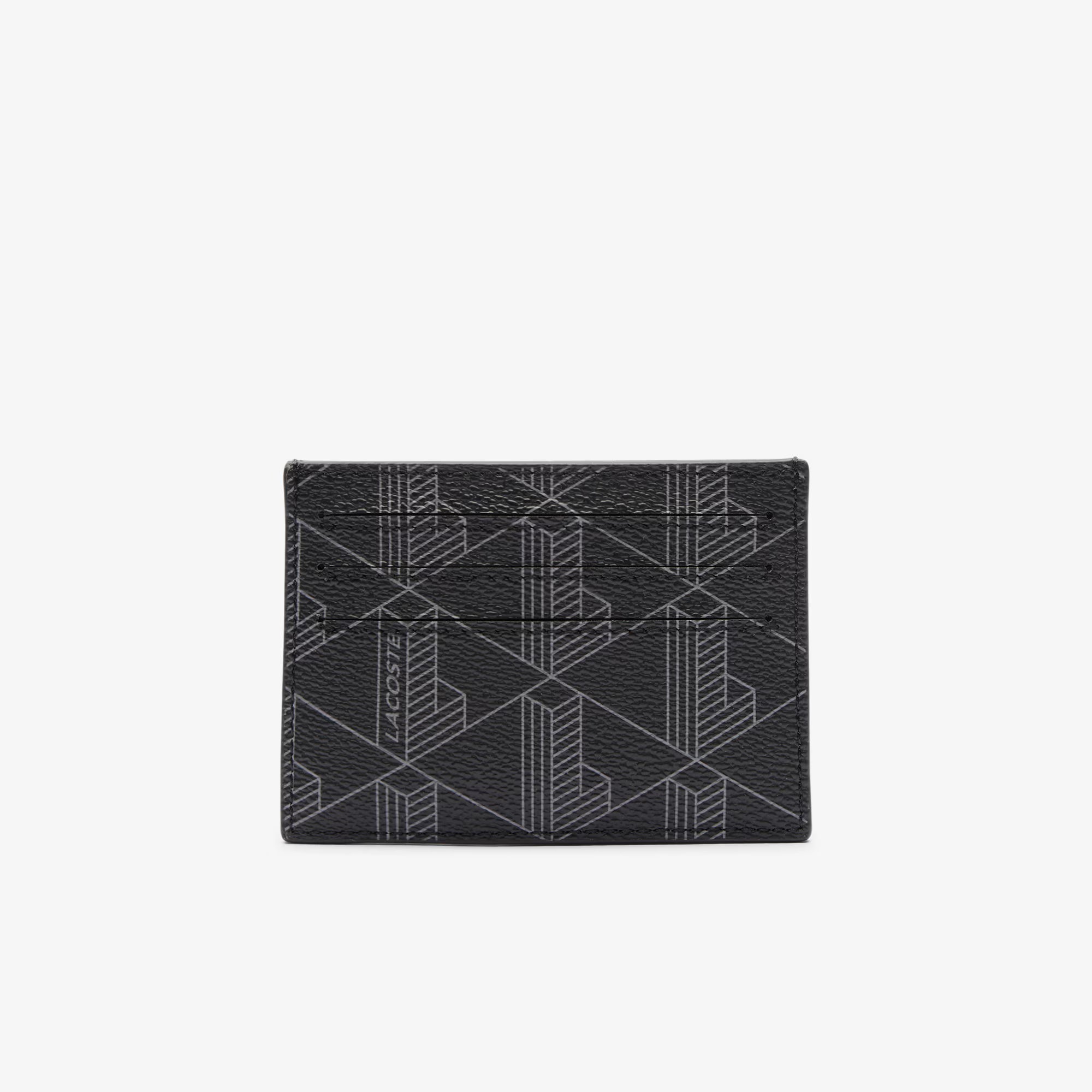 Porta carte da uomo in canvas con stampa di monogramma The Blend NH3719 H45 LACOSTE ACCESSORI 