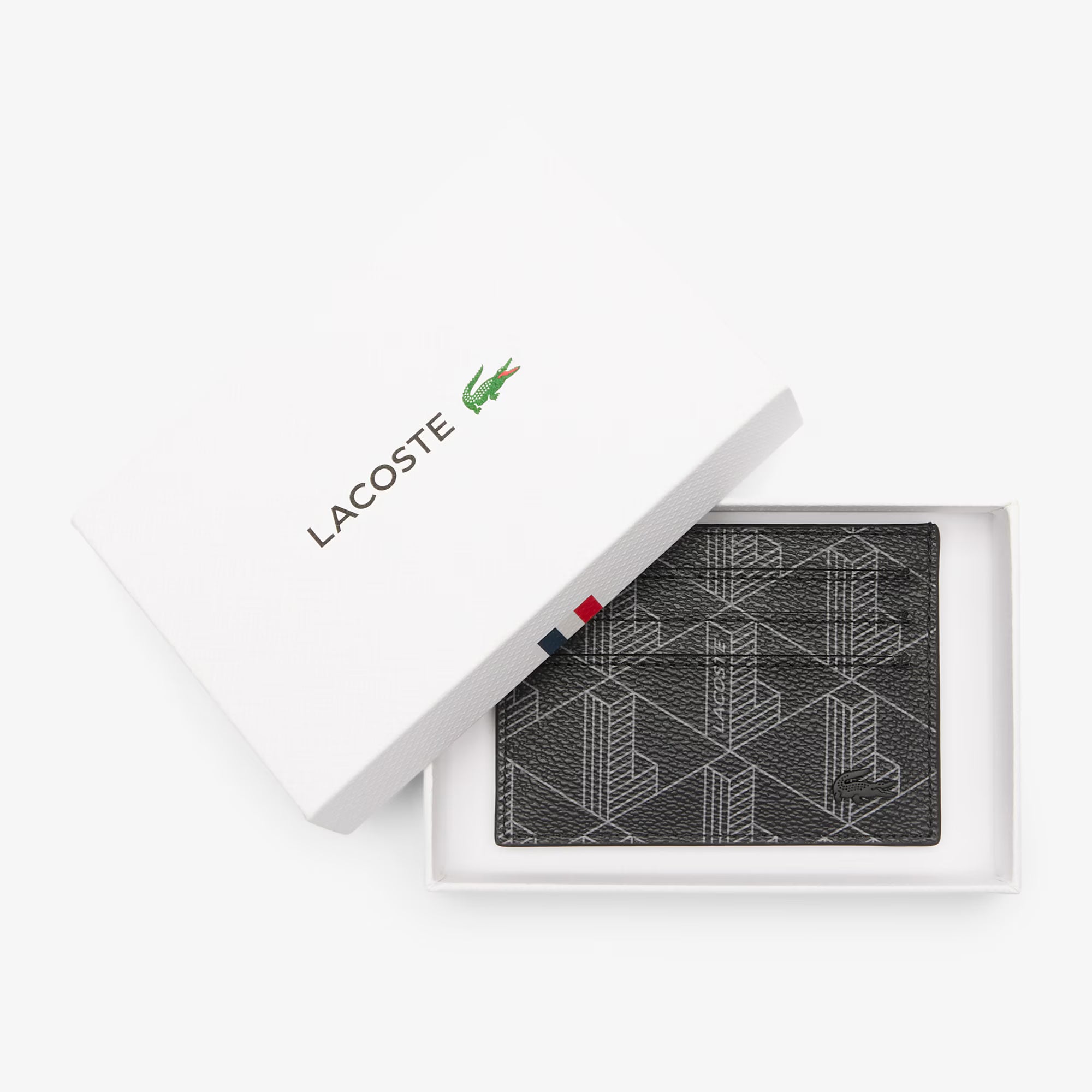 Porta carte da uomo in canvas con stampa di monogramma The Blend NH3719 H45 LACOSTE ACCESSORI 